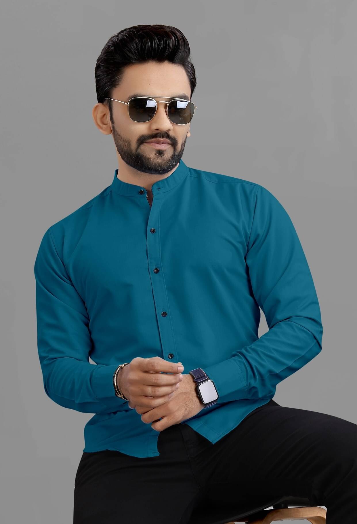 VTEXX Cotton Blend Regular Fit Solids Full Sleeves Men's Casual Shirt - Blue ( Pack of 1 ) VTEXX Cotton Blend Regular Fit Solids Full Sleeves Men's Casual Shirt - Blue ( Pack of 1 )