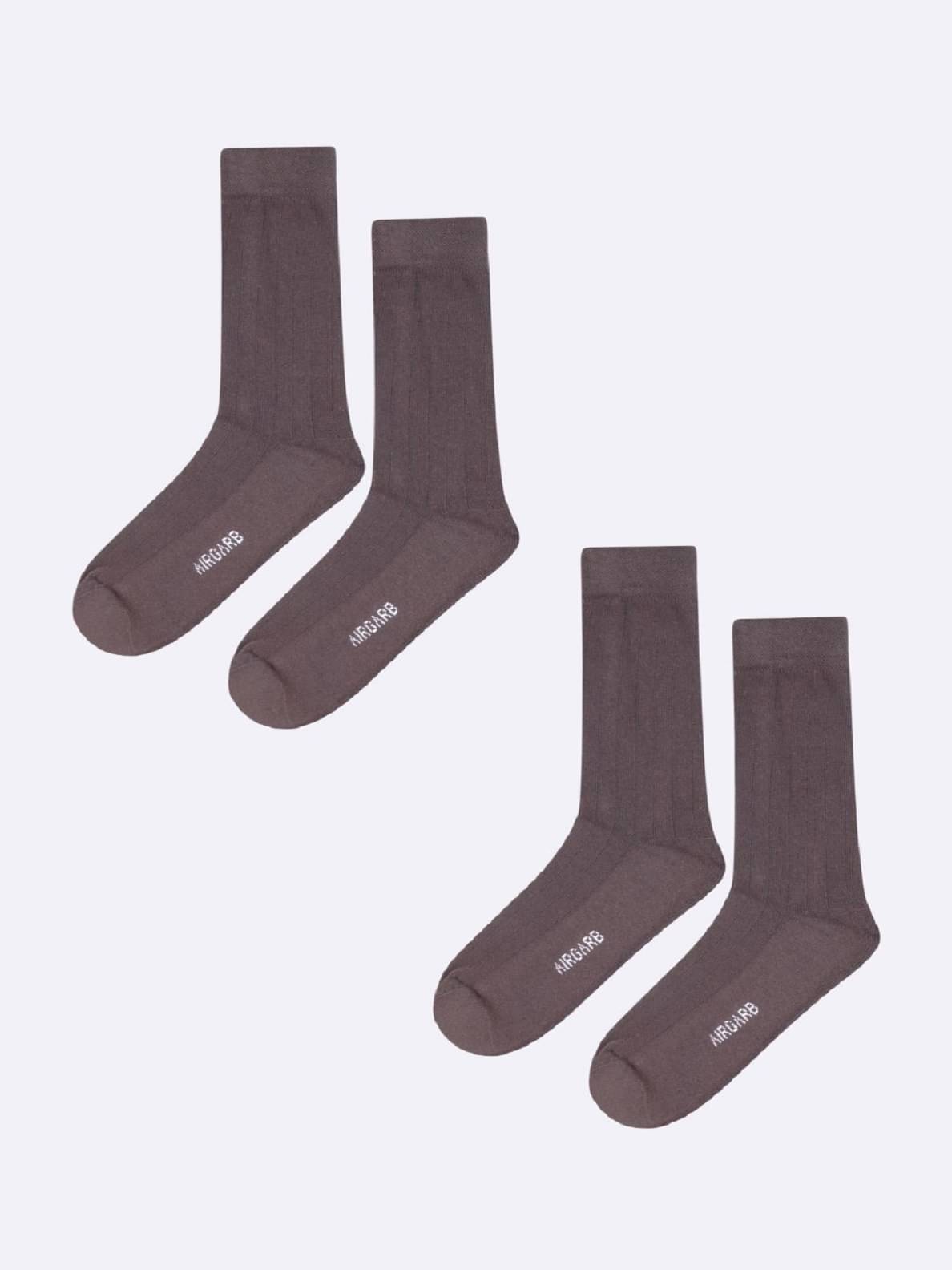 AIR GARB Pack of 2 Men's Cotton Mid Length Socks ( Brown ) AIR GARB Pack of 2 Men's Cotton Mid Length Socks ( Brown )