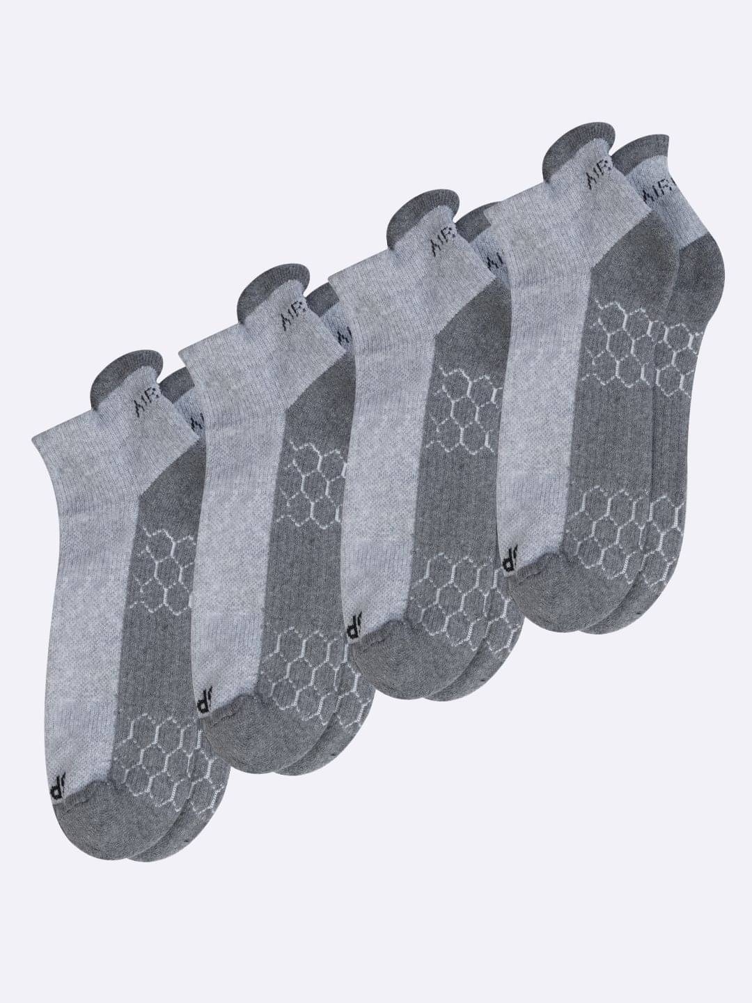 AIR GARB Pack of 4 Men's Cotton Ankle Length Socks ( Light Grey )     			AIR GARB Pack of 4 Men's Cotton Ankle Length Socks ( Light Grey )