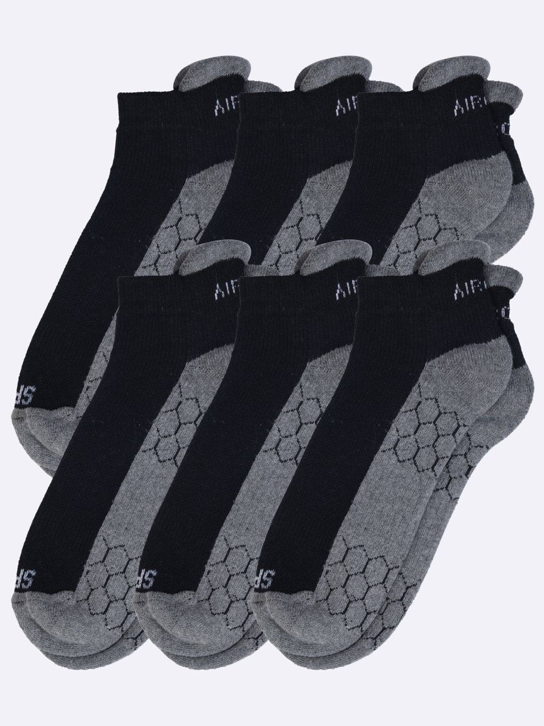 AIR GARB Pack of 6 Men's Cotton Ankle Length Socks ( Black )     			AIR GARB Pack of 6 Men's Cotton Ankle Length Socks ( Black )