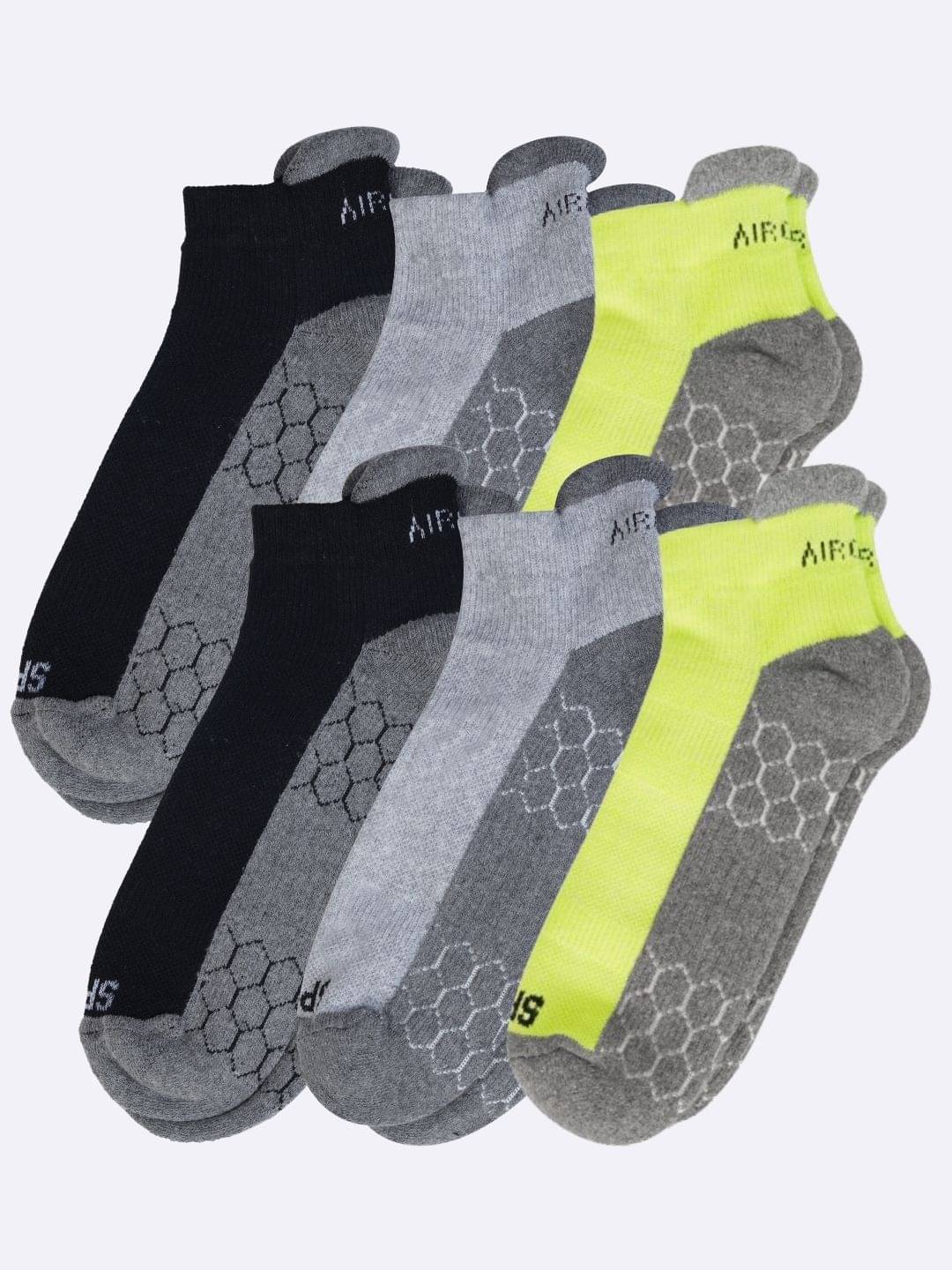 AIR GARB Pack of 6 Men's Cotton Ankle Length Socks ( Light Grey )     			AIR GARB Pack of 6 Men's Cotton Ankle Length Socks ( Light Grey )