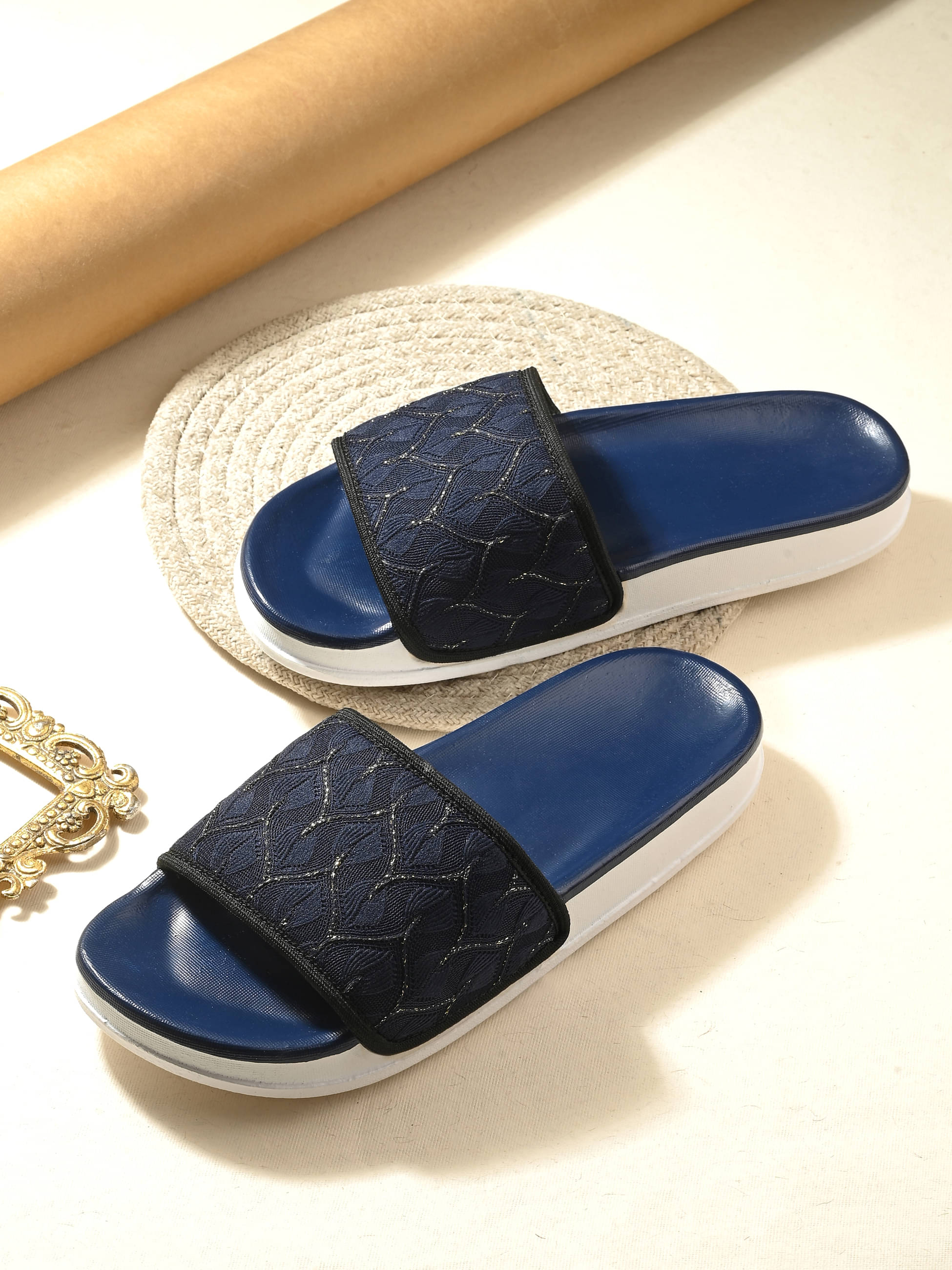     			Aadi Blue Women's Slide Flip Flop