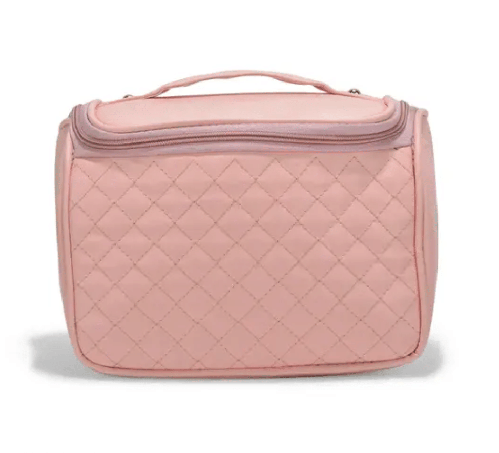     			ASTUTE Quilted U Shape Travel Cosmetic Pouch - Pink