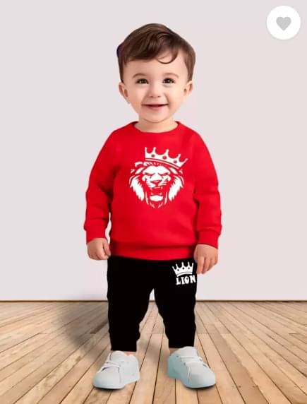     			CUTEVIBE Pack of 1 Unisex Cotton Blend T-Shirt & Pants Set ( Red )