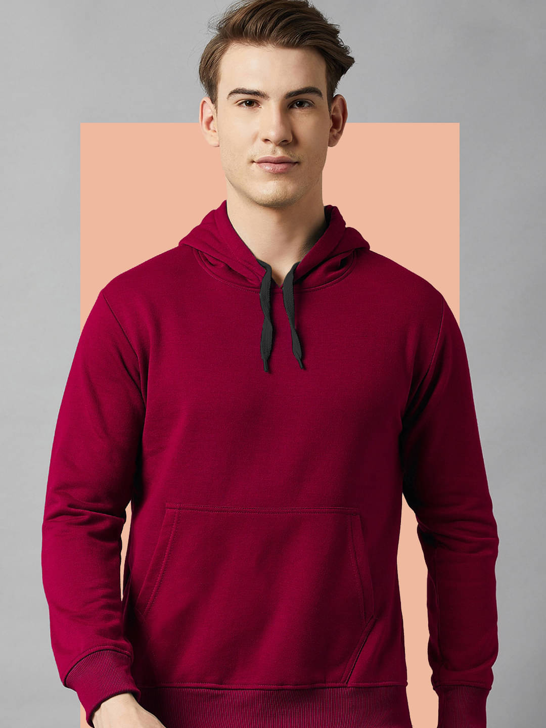 DISTORTION CREW Fleece Hooded Men's Sweatshirt - Maroon ( Pack of 1 ) DISTORTION CREW Fleece Hooded Men's Sweatshirt - Maroon ( Pack of 1 )