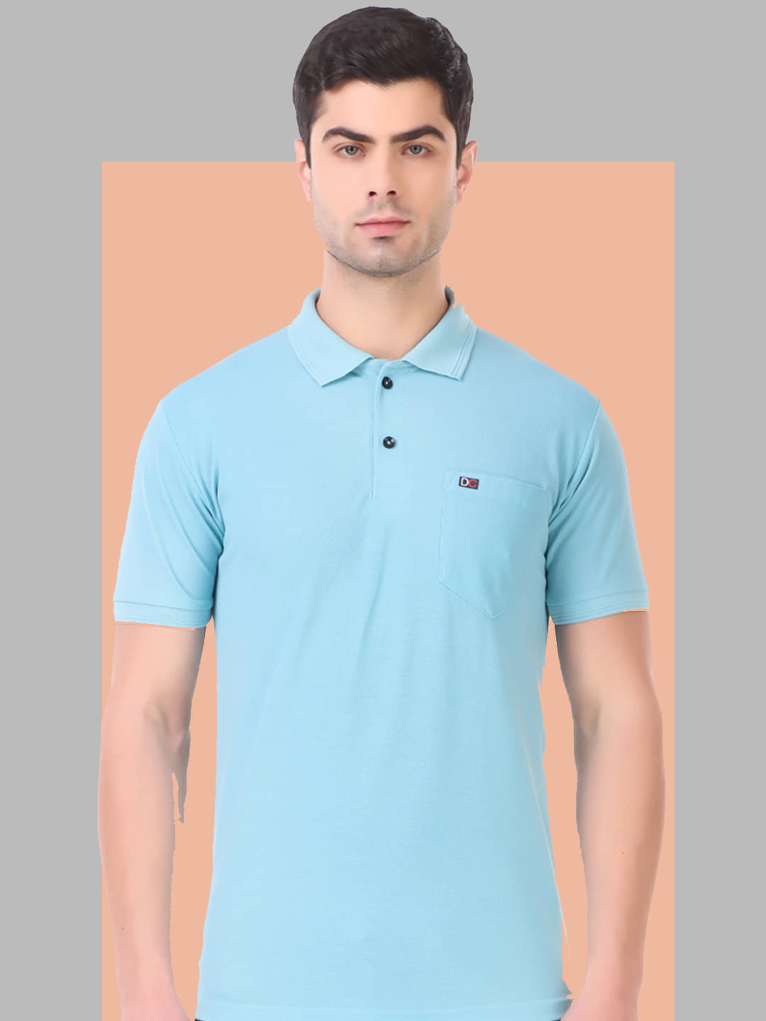 DISTORTION CREW Pack of 1 Cotton Blend Regular Fit Solid Half Sleeves Men's Polo T Shirt ( Aqua ) DISTORTION CREW Pack of 1 Cotton Blend Regular Fit Solid Half Sleeves Men's Polo T Shirt ( Aqua )
