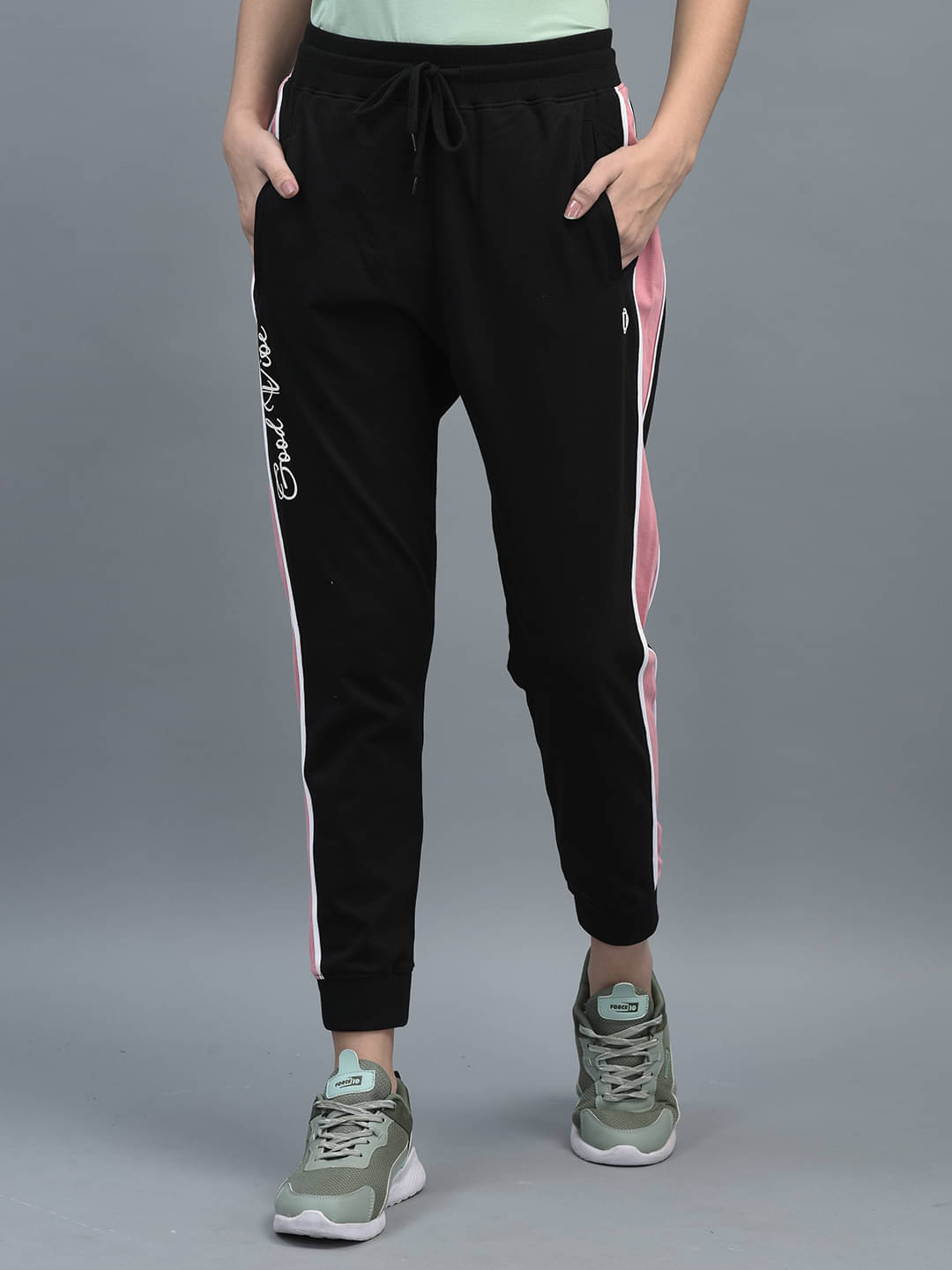    			Dollar Black Cotton Blend Women's Running Joggers ( Pack of 1 )