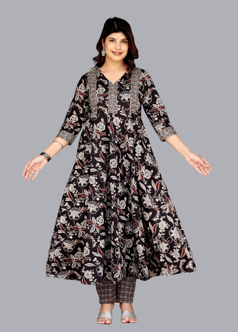     			Doriyaan Cotton Printed Kurti With Palazzo Women's Stitched Salwar Suit - Multicoloured ( Pack of 1 )