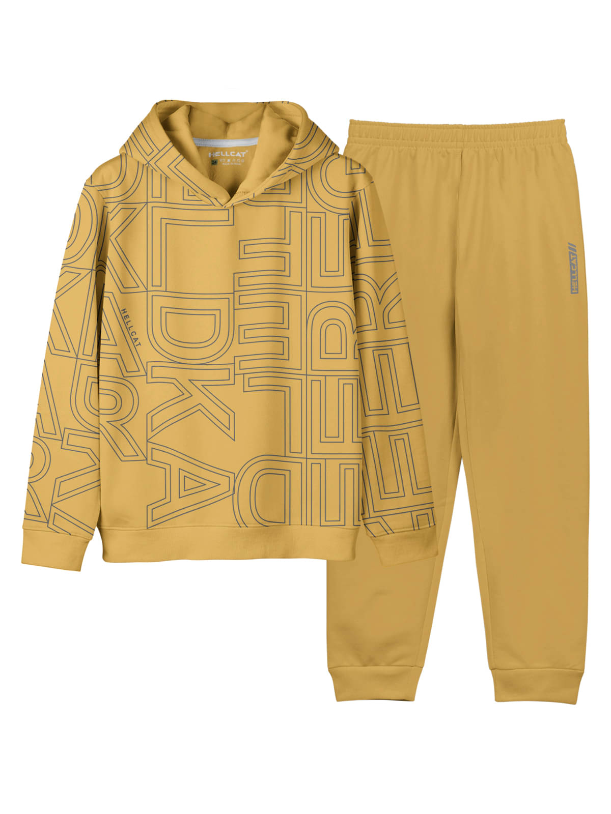     			HELLCAT Pack of 1 Girls Cotton Blend Top With Jogger Set ( Yellow )