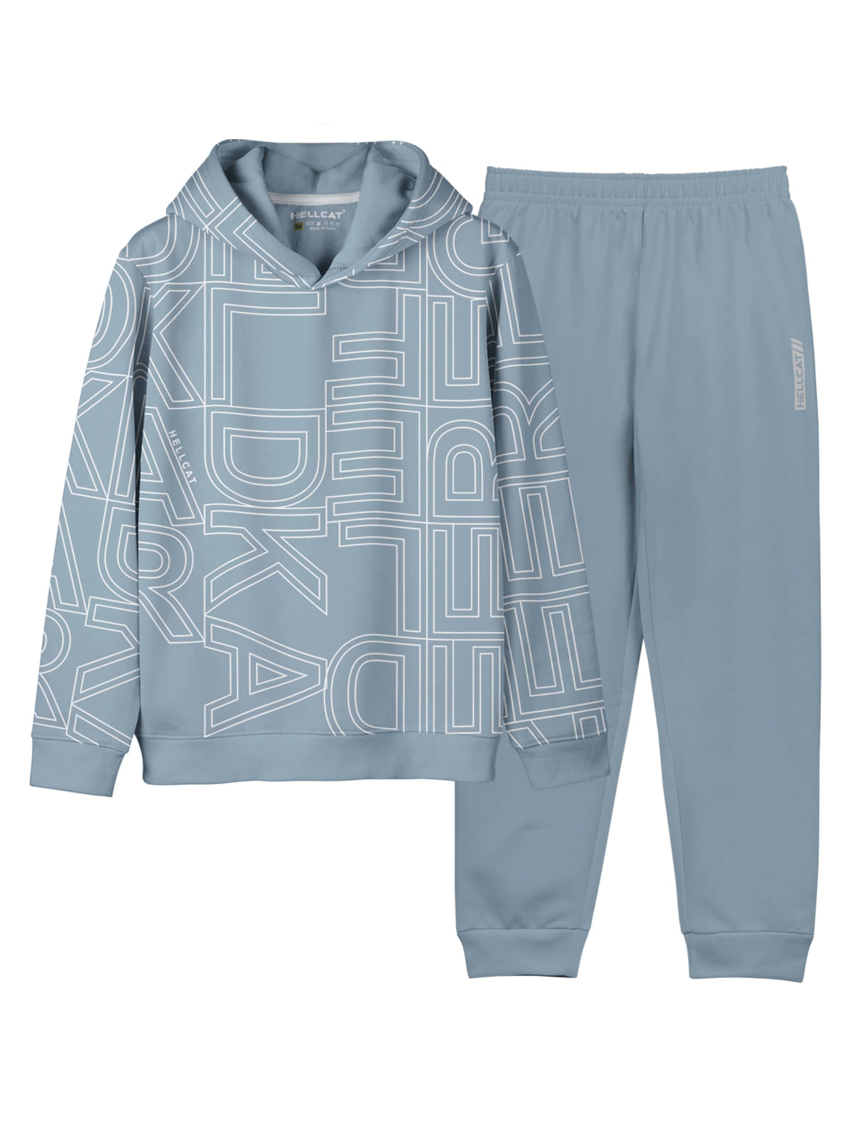     			HELLCAT Pack of 1 Girls Cotton Blend Top With Jogger Set ( Gray )