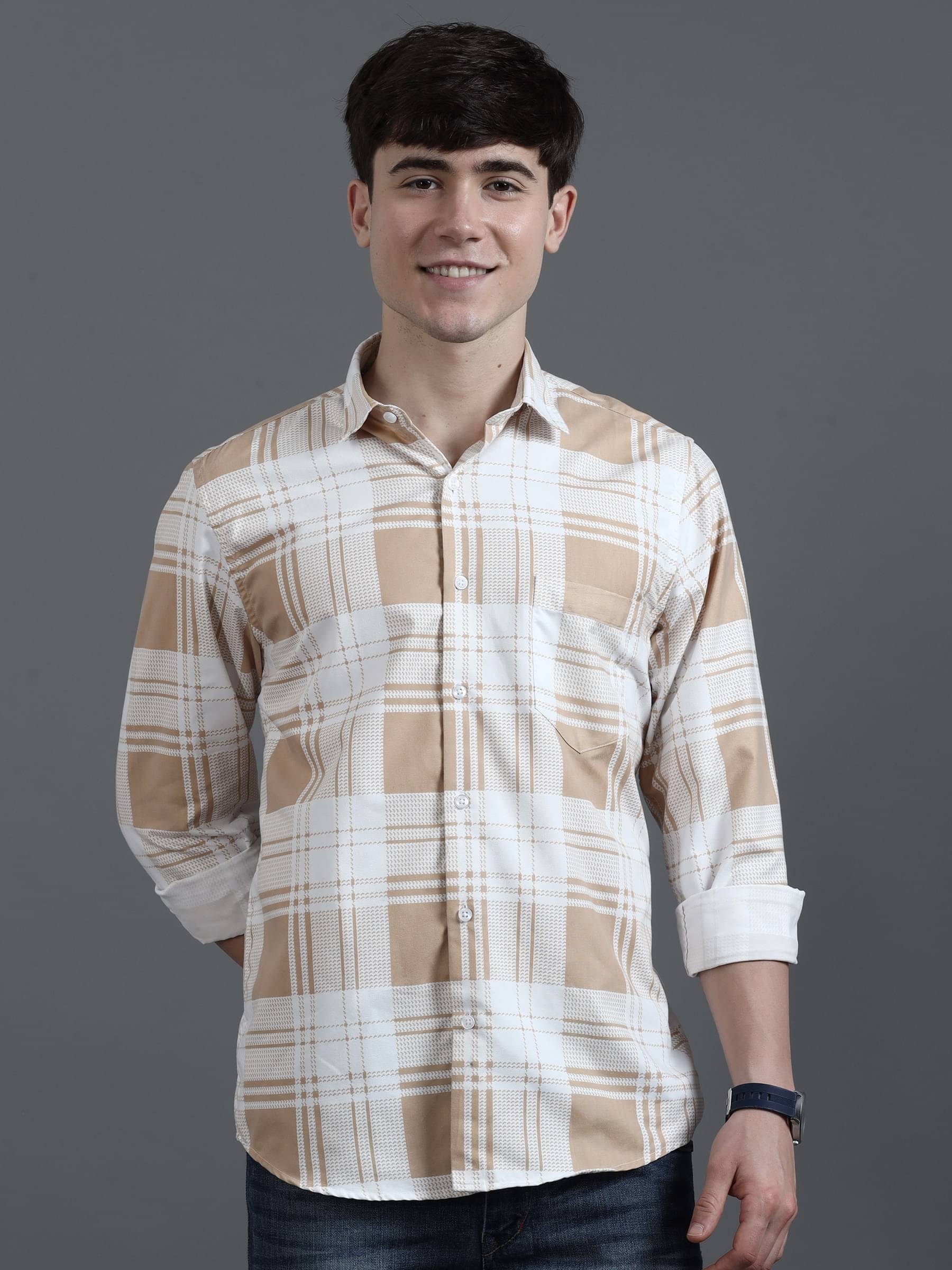 HETIERS Cotton Blend Regular Fit Printed Full Sleeves Men's Casual Shirt - Yellow ( Pack of 1 ) HETIERS Cotton Blend Regular Fit Printed Full Sleeves Men's Casual Shirt - Yellow ( Pack of 1 )