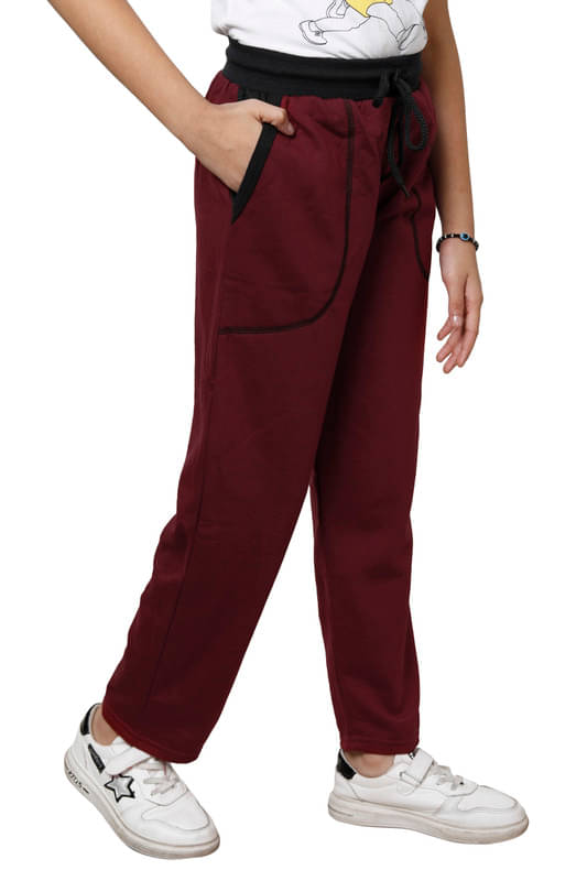     			IndiWeaves Pack of 1 Girls Fleece Trackpants ( Colors )