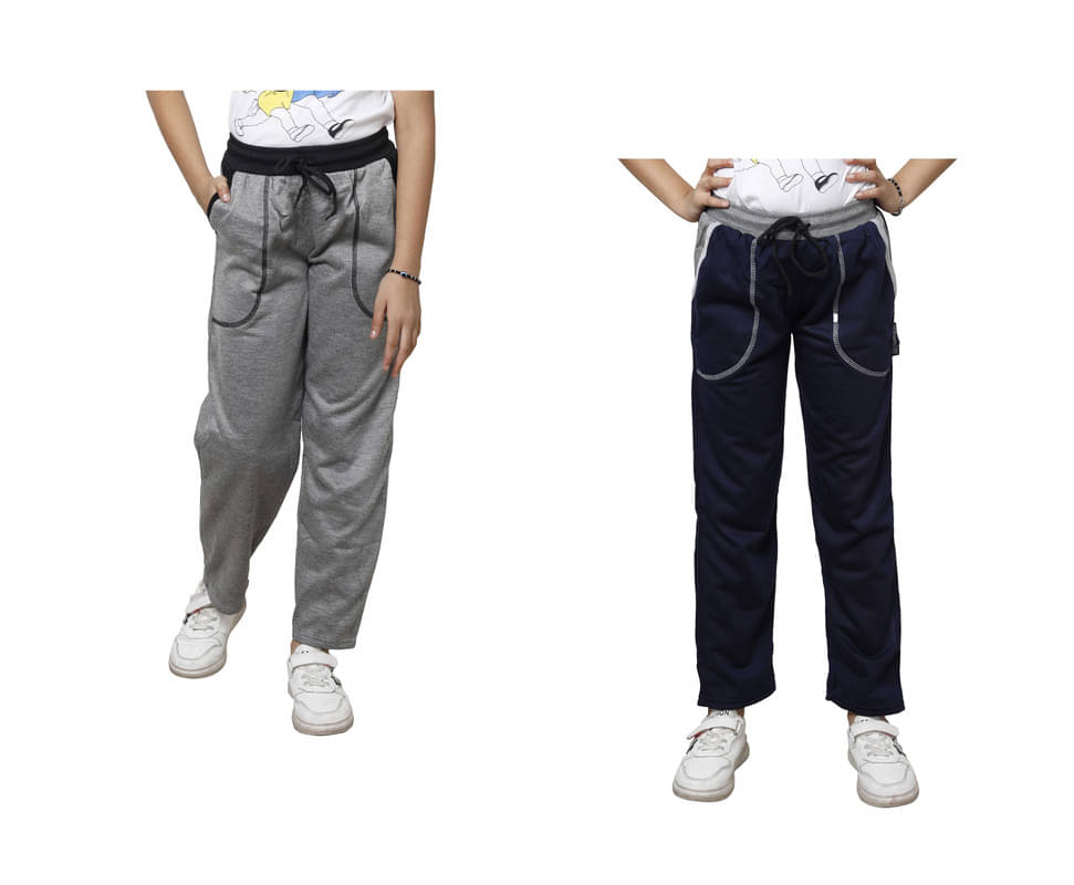 IndiWeaves Pack of 2 Girls Fleece Trackpants ( Colors )     			IndiWeaves Pack of 2 Girls Fleece Trackpants ( Colors )