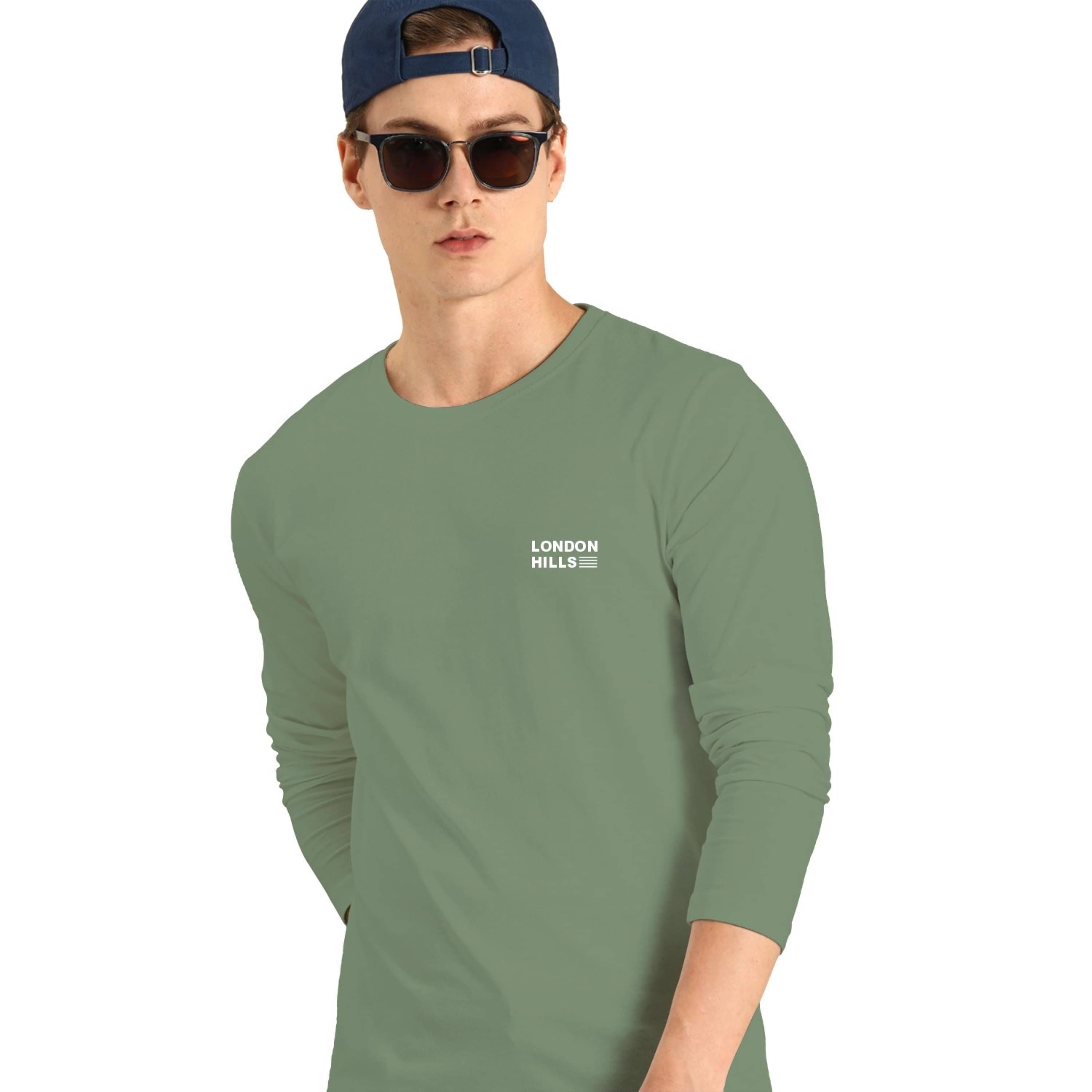     			LONDON HILLS Pack of 1 Cotton Blend Regular Fit Men's T-Shirt ( Green )