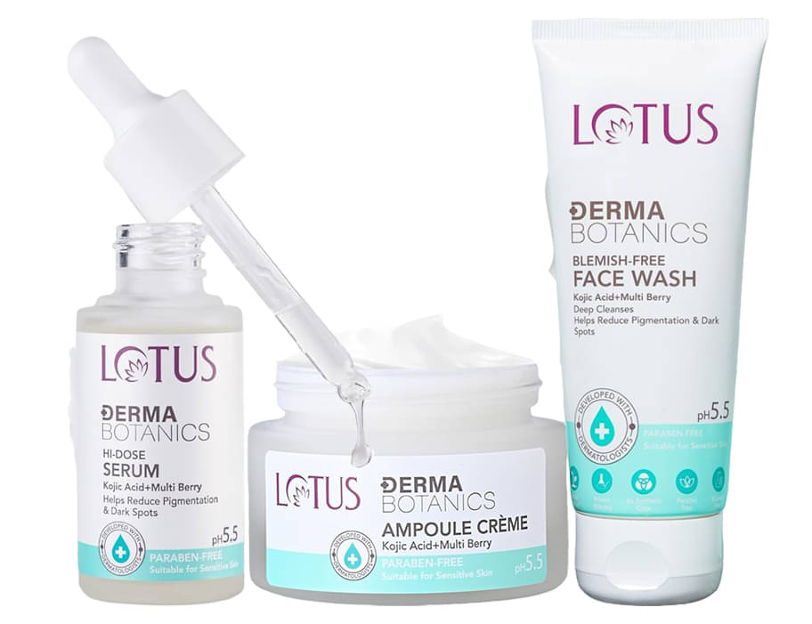     			Lotus Dermabotanics Ampoule Creme 50g , Free Facewash 100g , Hidose Serum 28ml (Pack of 3)