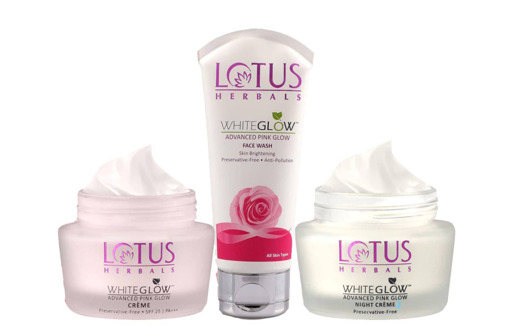     			Lotus Herbals Purglow Day Cream 50g , Night Cream 50g , Facewash 100G (Pack of 3)