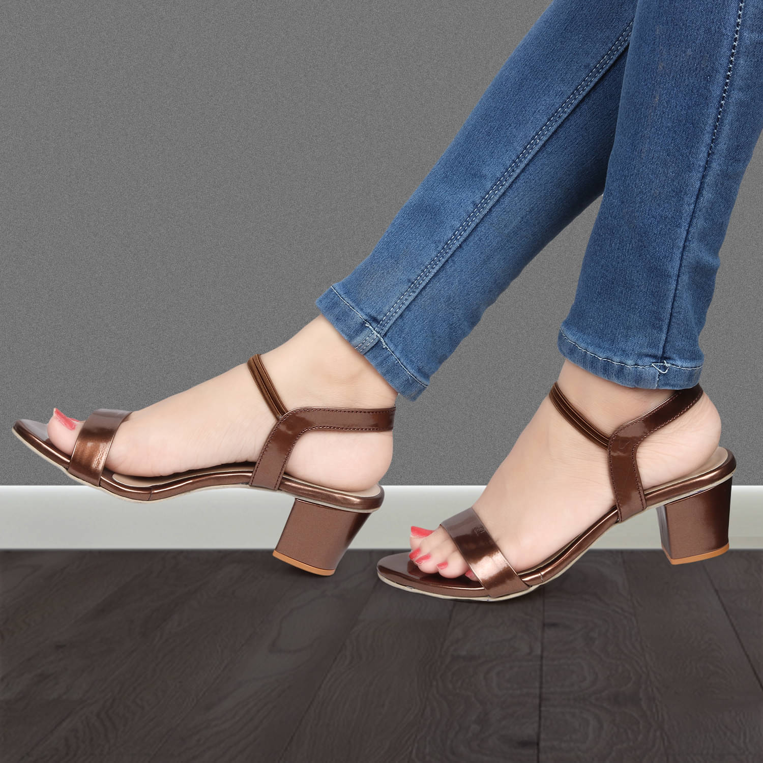     			Picktoes Brown Women's Sandal Heels