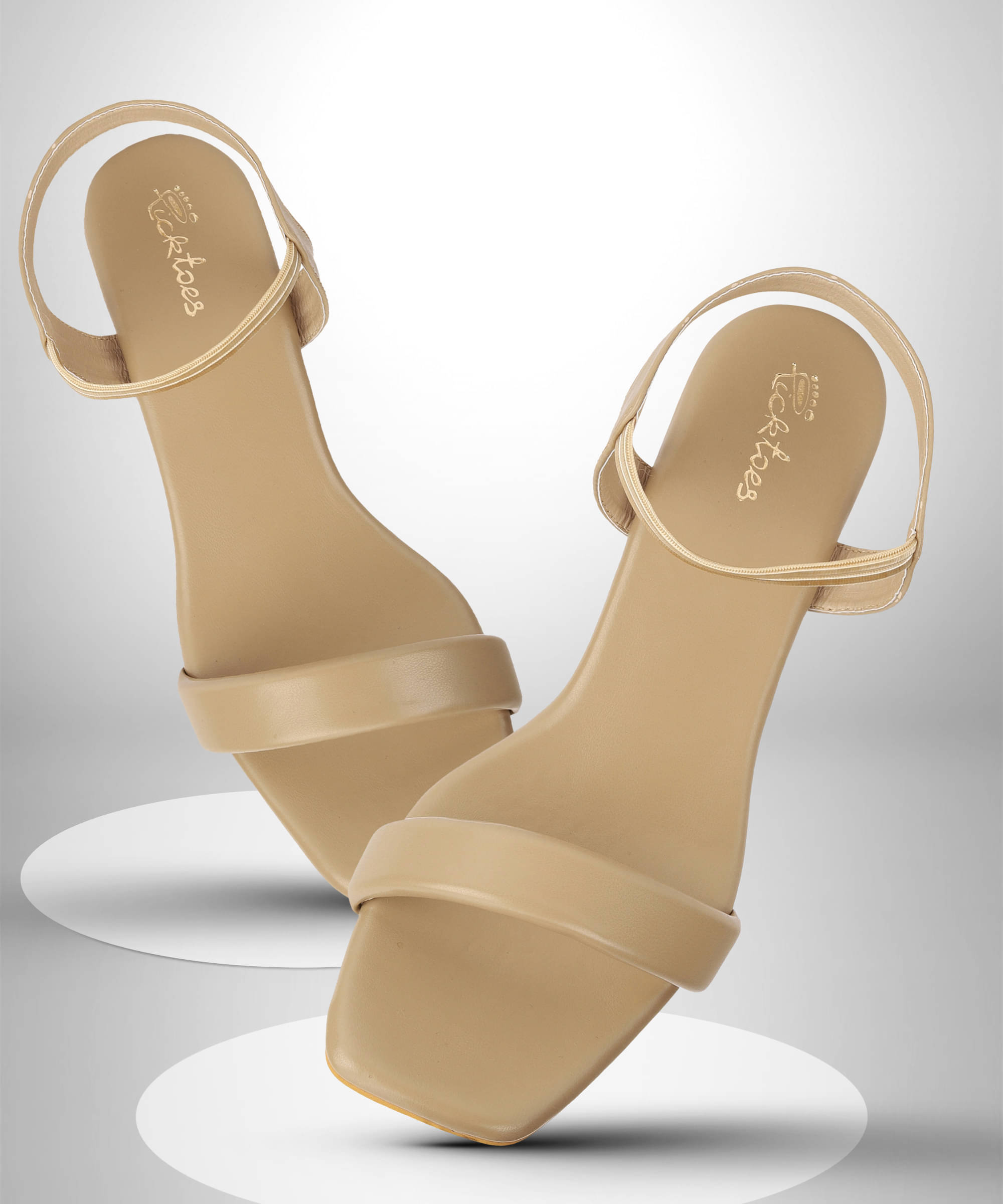     			Picktoes Cream Women's Sandal Heels