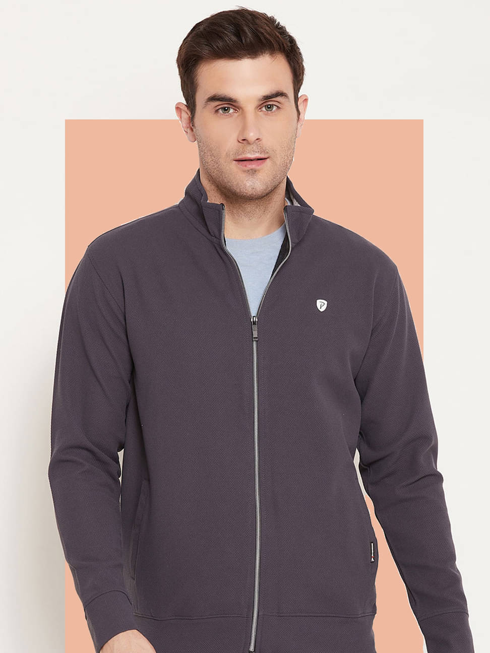     			Promount Cotton Blend High Neck Men's Sweatshirt - Grey ( Pack of 1 )