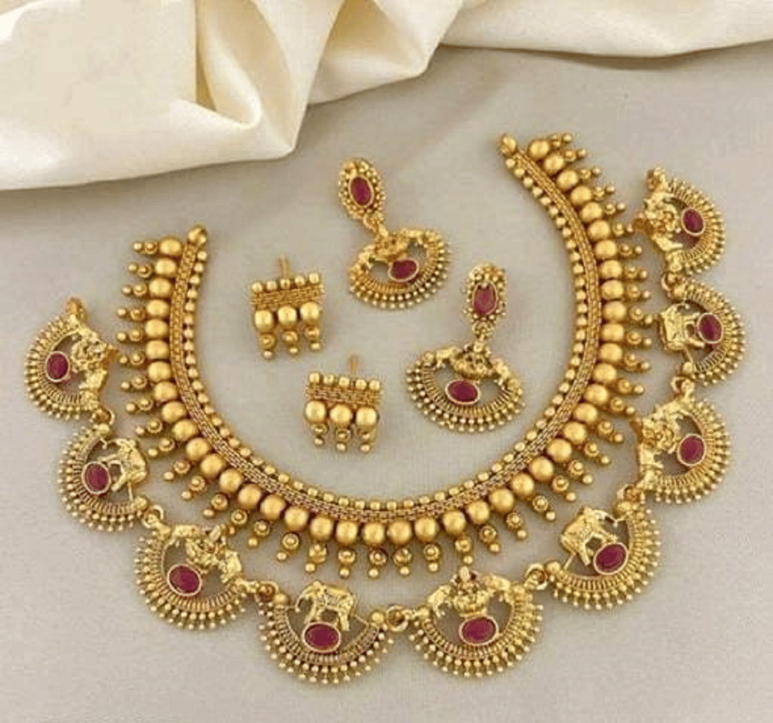RIENTA JWL Red Alloy Necklace Set ( Pack of 1 )