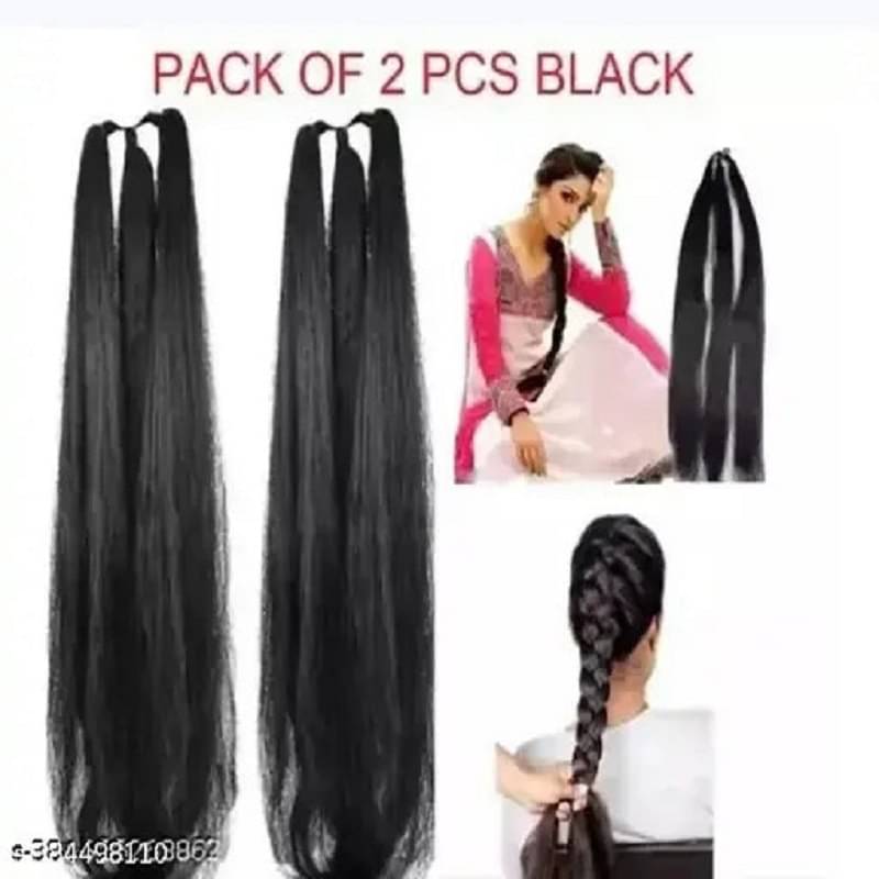     			Renu Creation Black Girls Hair Extension ( Pack of 2 )