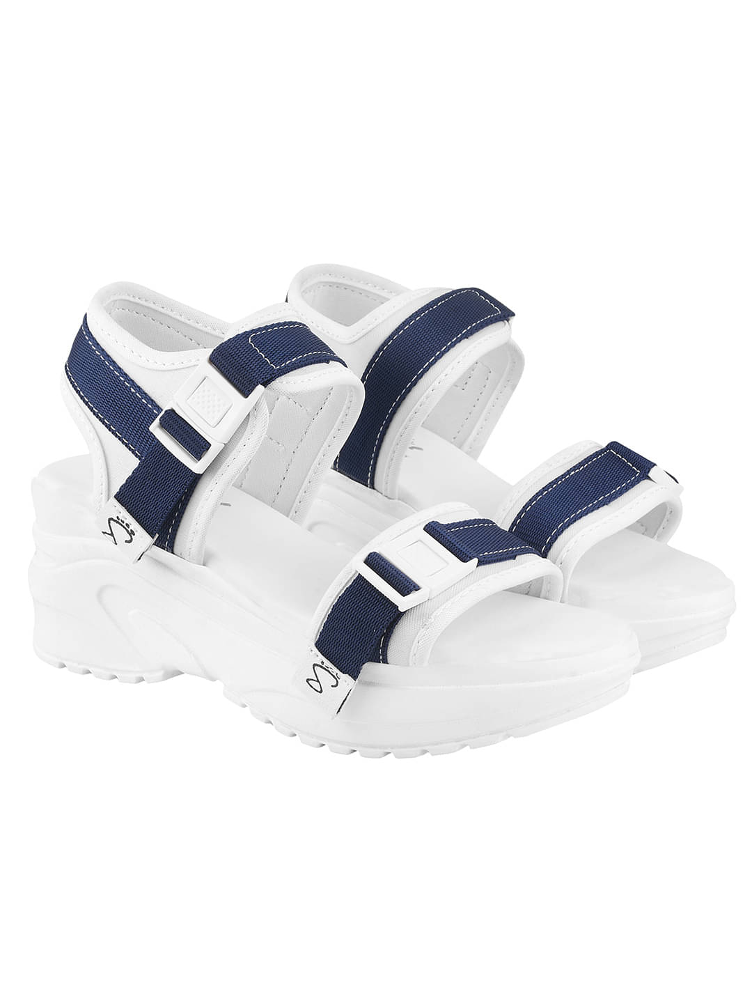     			Shoetopia Navy Floater Sandals