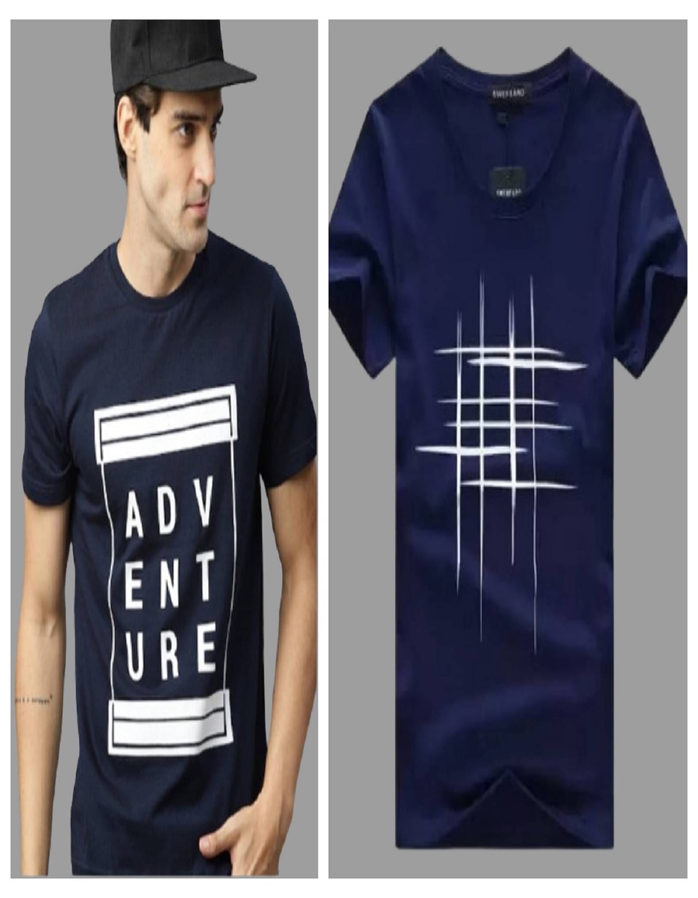 attitude start of fashion Pack of 2 Polyester Regular Fit Men's T-Shirt ( Blue )     			attitude start of fashion Pack of 2 Polyester Regular Fit Men's T-Shirt ( Blue )