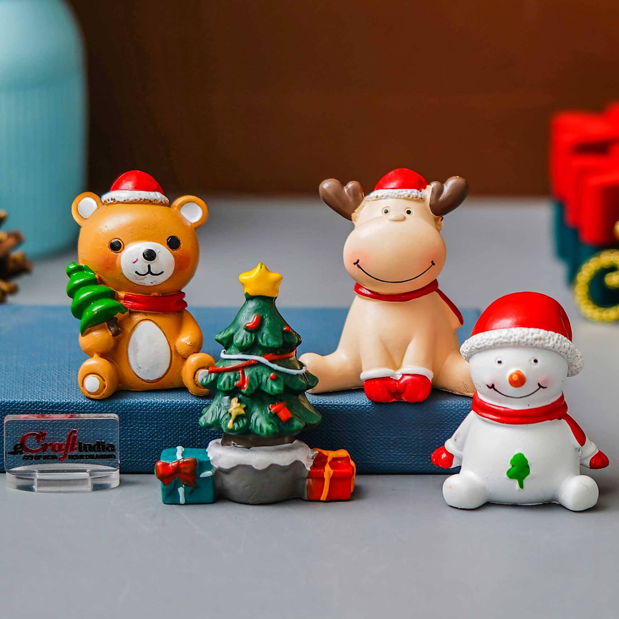 eCraftIndia Resin Snowman Reindeer Teddy Bear Animal Figurines Toys Christmas Gifts     			eCraftIndia Resin Snowman Reindeer Teddy Bear Animal Figurines Toys Christmas Gifts