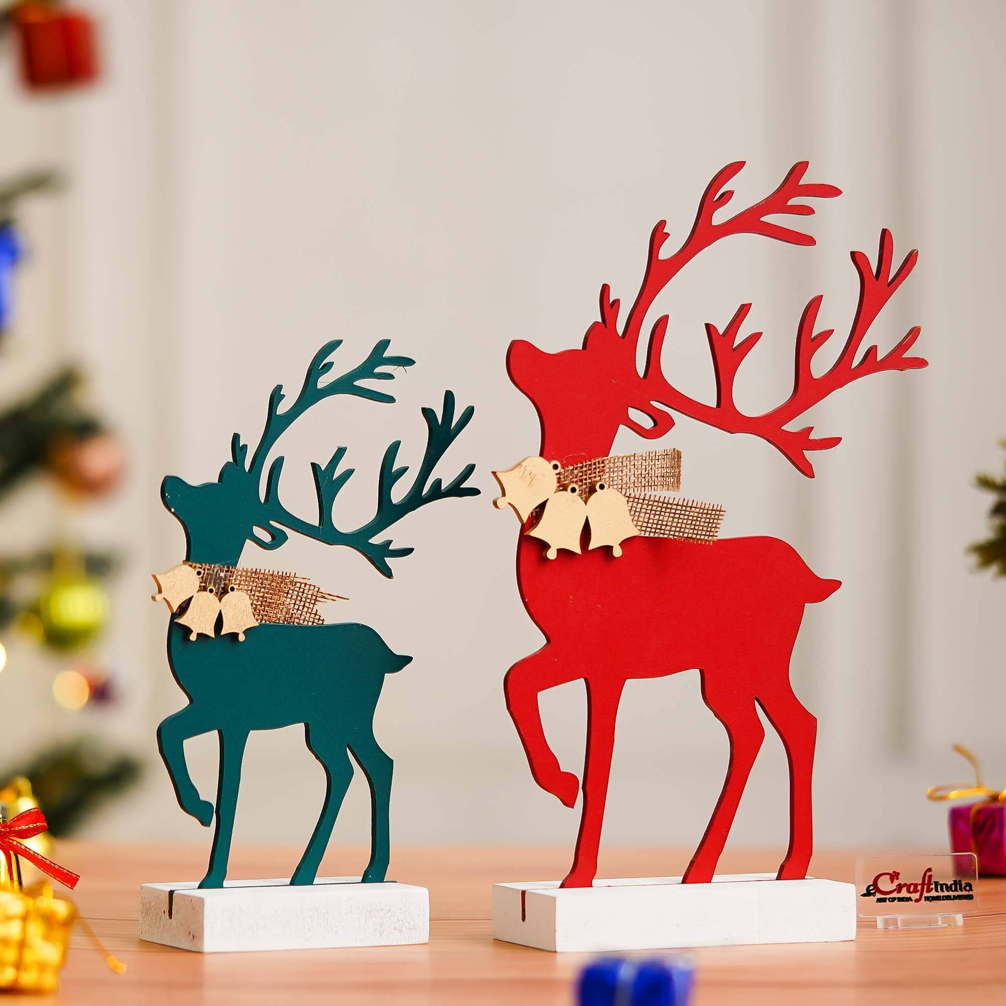 eCraftIndia 2 Pieces Red & Blue Birds and Animals Figurine Wooden Showpieces     			eCraftIndia 2 Pieces Red & Blue Birds and Animals Figurine Wooden Showpieces