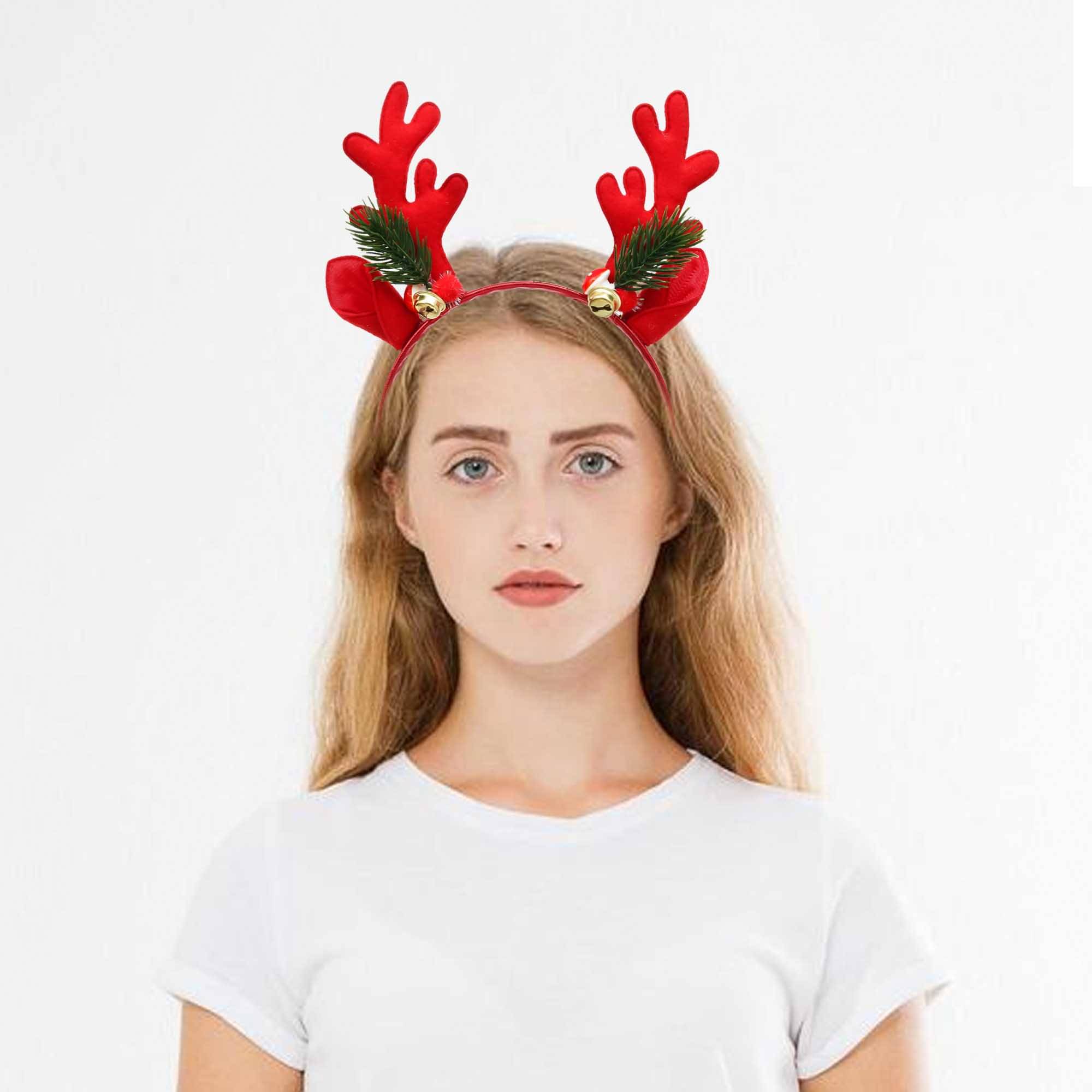 eCraftIndia Red Reindeer Antlers Christmas Headband eCraftIndia Red Reindeer Antlers Christmas Headband