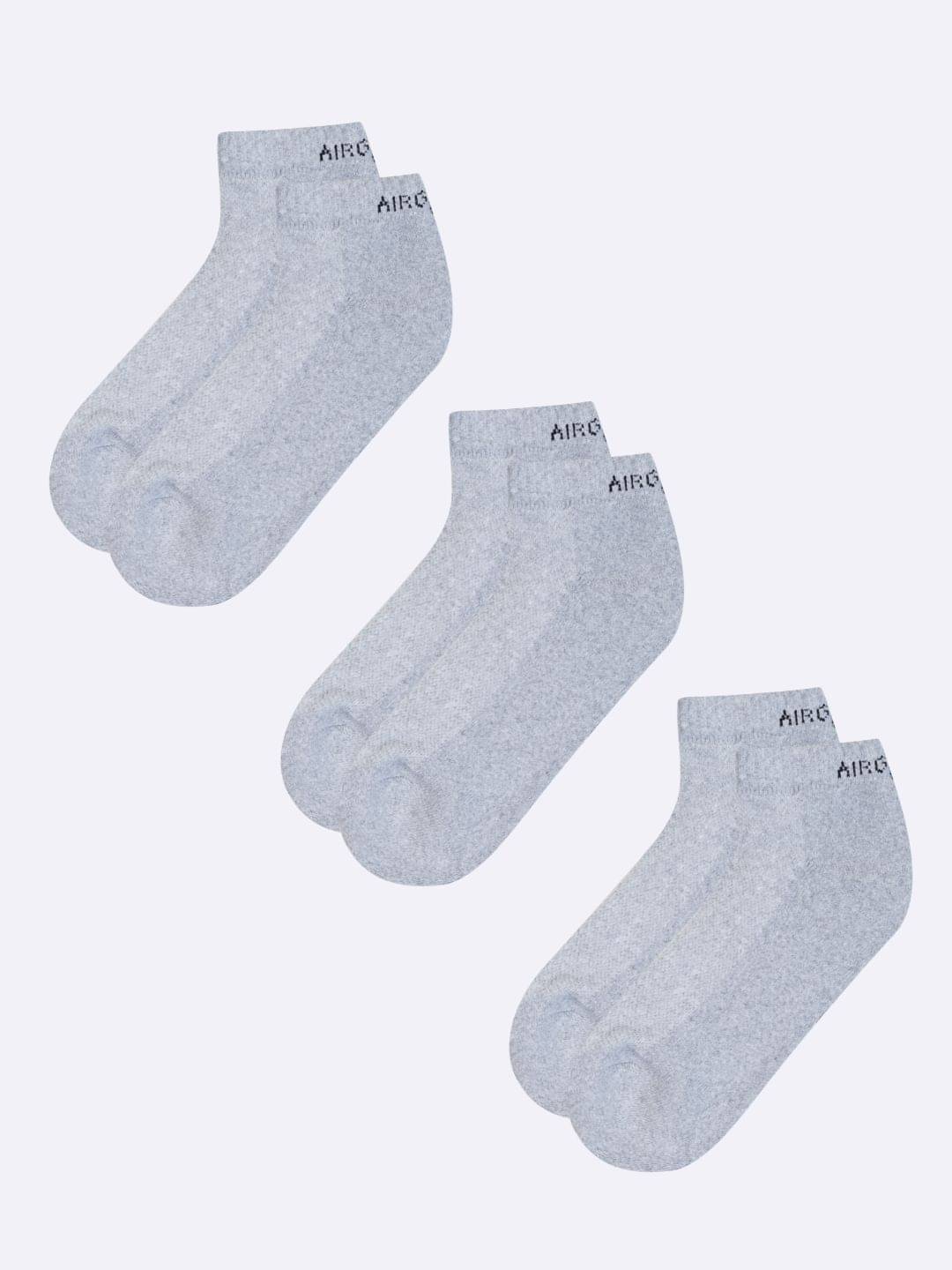 AIR GARB Pack of 3 Men's Cotton Low Cut Socks ( Grey )     			AIR GARB Pack of 3 Men's Cotton Low Cut Socks ( Grey )