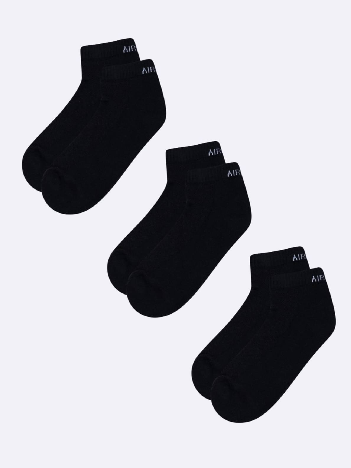 AIR GARB Pack of 3 Men's Cotton Low Cut Socks ( Black )     			AIR GARB Pack of 3 Men's Cotton Low Cut Socks ( Black )