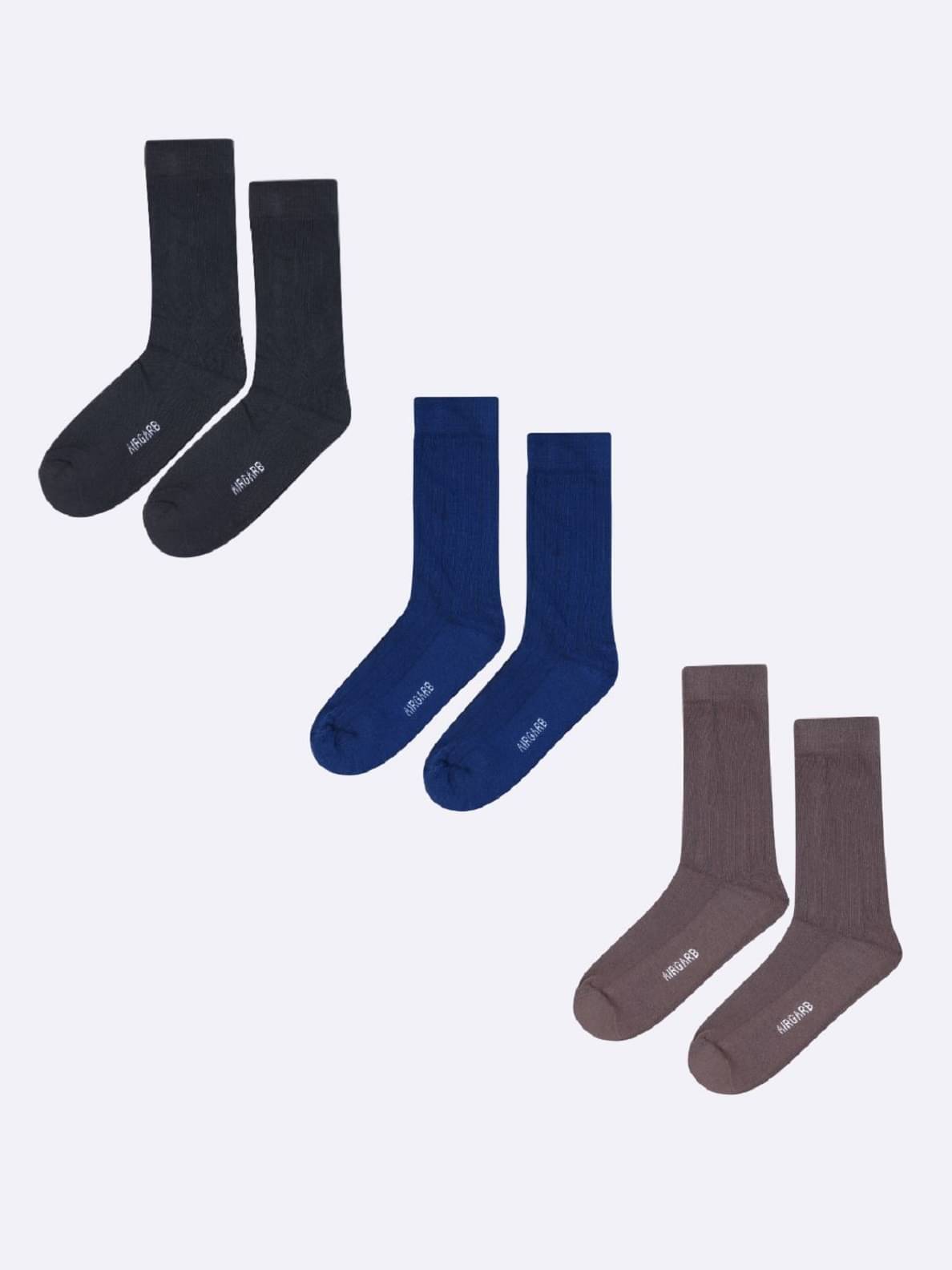     			AIR GARB Pack of 3 Men's Cotton Mid Length Socks ( Multicolor )