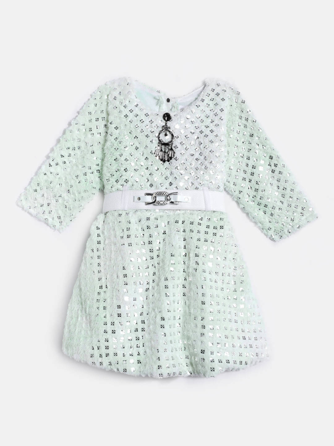 Aarika Woollen Fit And Flare Dress For Girls ( Pack of 1 , Sea Green ) Aarika Woollen Fit And Flare Dress For Girls ( Pack of 1 , Sea Green )