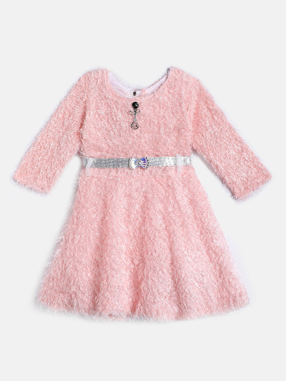     			Aarika Woollen Fit And Flare Dress For Girls ( Pack of 1 , Peach )