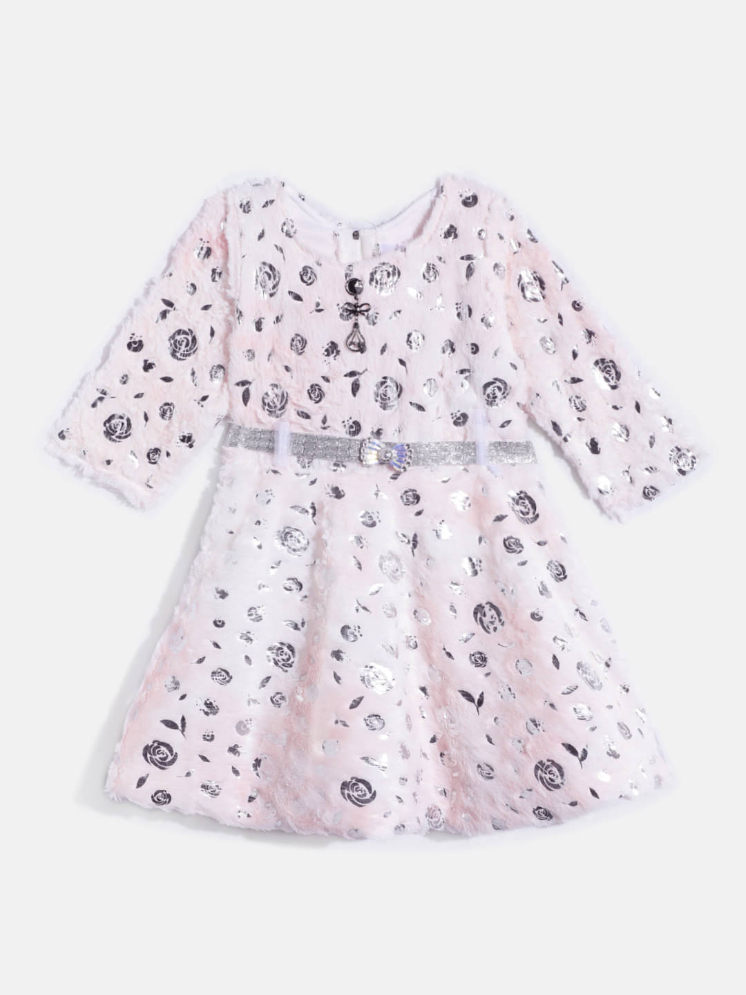     			Aarika Woollen Fit And Flare Dress For Girls ( Pack of 1 , Peach )