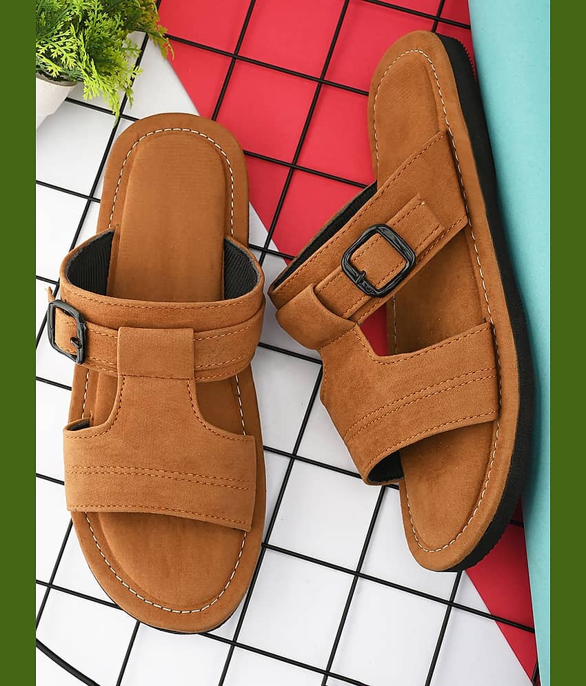 Anjaneya Creations Tan Men's Kolhapuris - Ethnic Shoes | Buy online on ZillyBuy