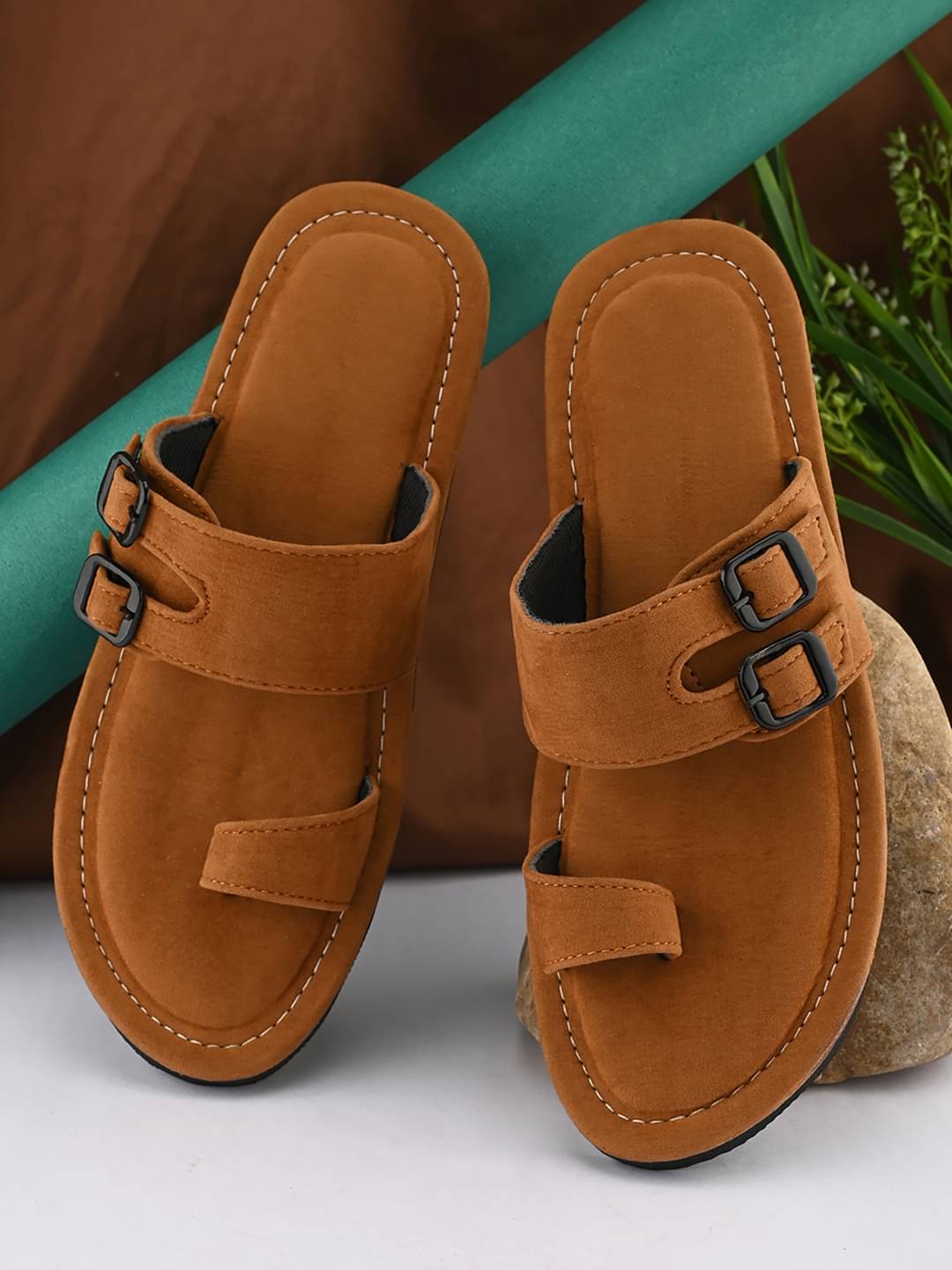     			Anjaneya Creations Tan Men's Kolhapuris