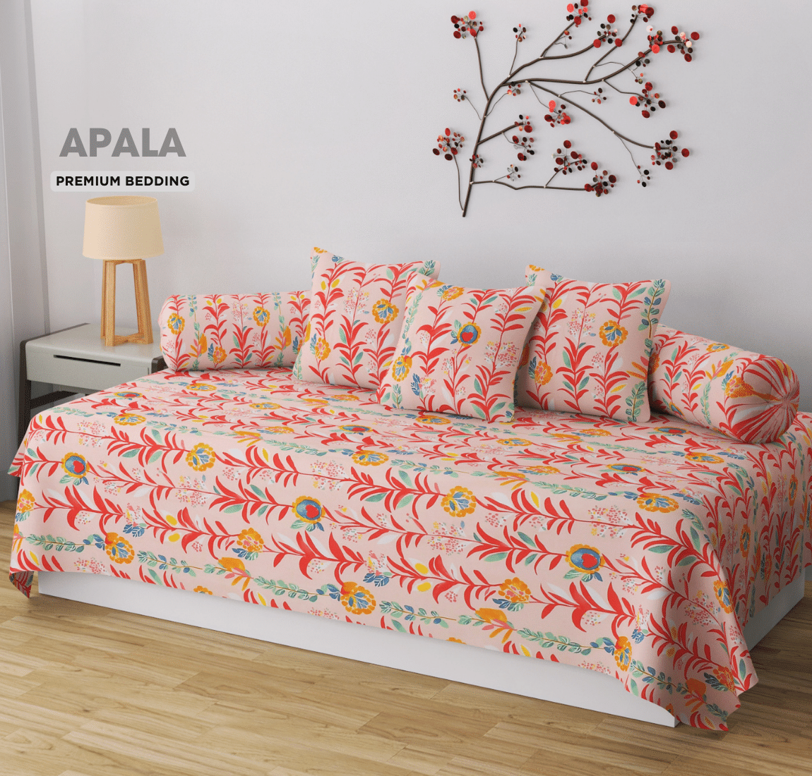 Apala Microfibre Abstract Diwan Set 6 Pcs - Multi Apala Microfibre Abstract Diwan Set 6 Pcs - Multi