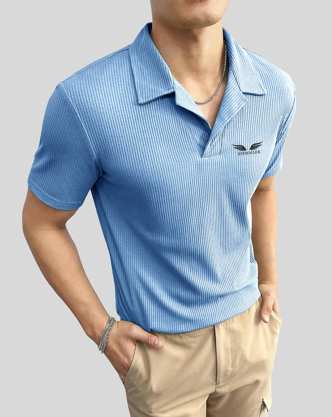 Eyebogler Pack of 1 Polyester Regular Fit Solid Full Sleeves Men's Polo T Shirt ( Sky Blue ) Eyebogler Pack of 1 Polyester Regular Fit Solid Full Sleeves Men's Polo T Shirt ( Sky Blue )