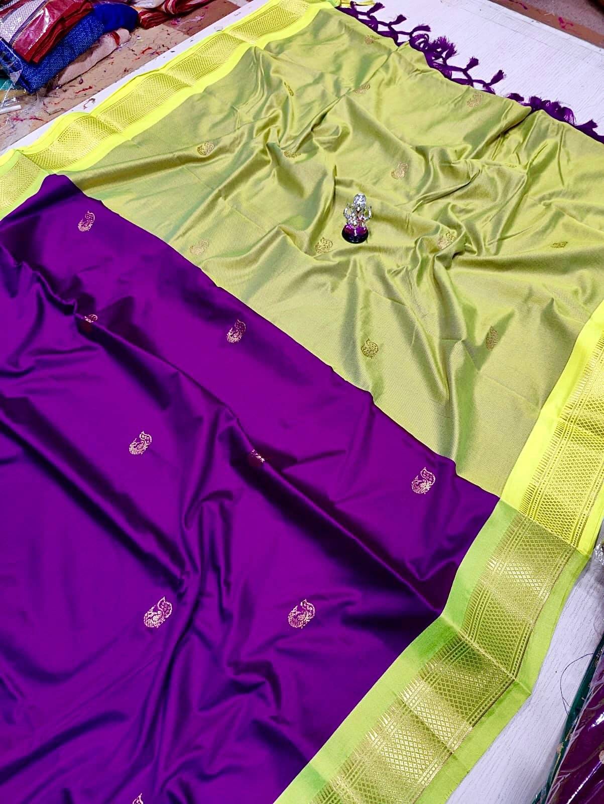 FAB SILK Cotton Silk Embellished Saree With Unstitched Blouse Piece ( Purple )     			FAB SILK Cotton Silk Embellished Saree With Unstitched Blouse Piece ( Purple )
