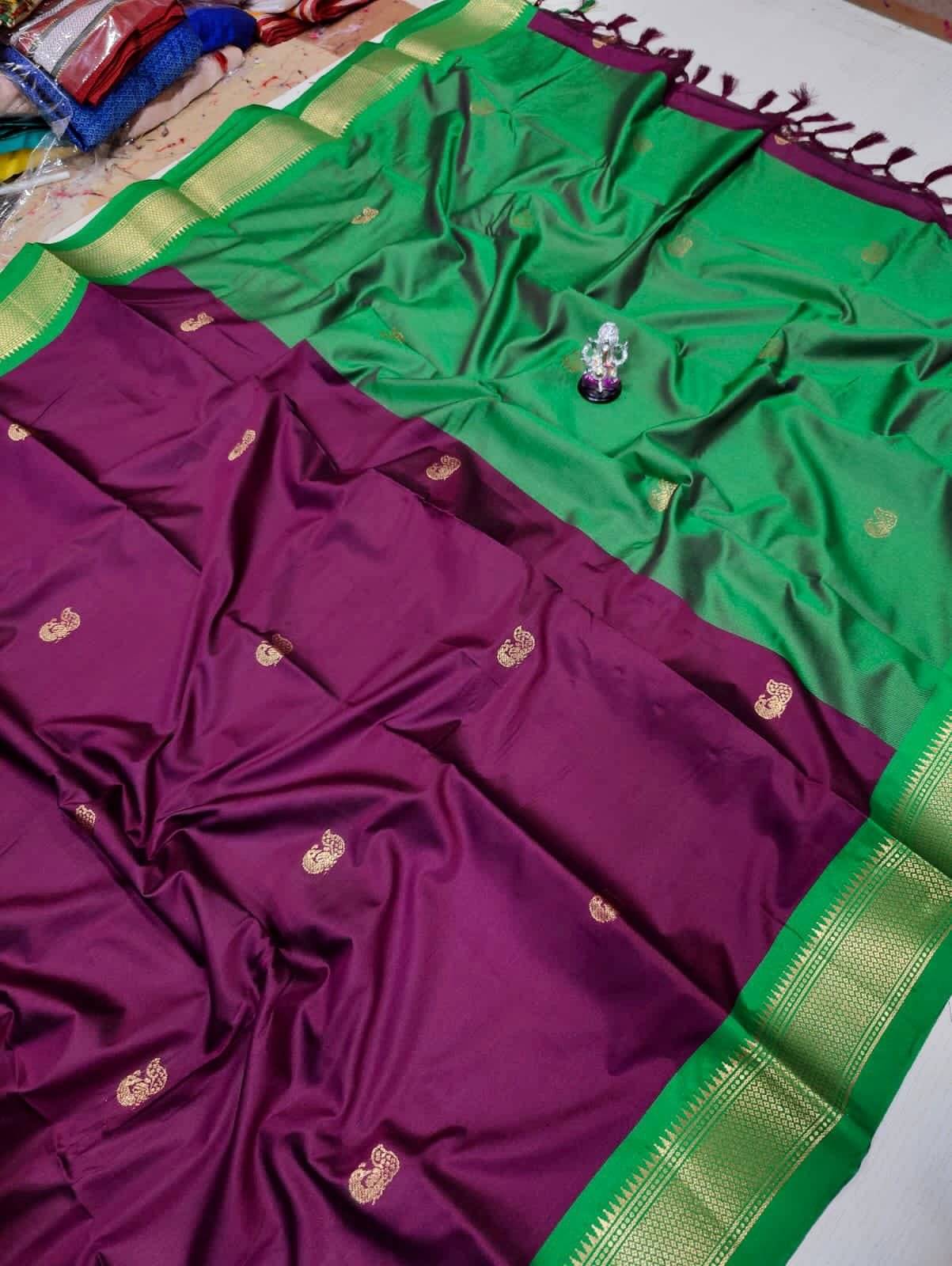     			FAB SILK Cotton Silk Embroidered Saree With Unstitched Blouse Piece ( Wine )