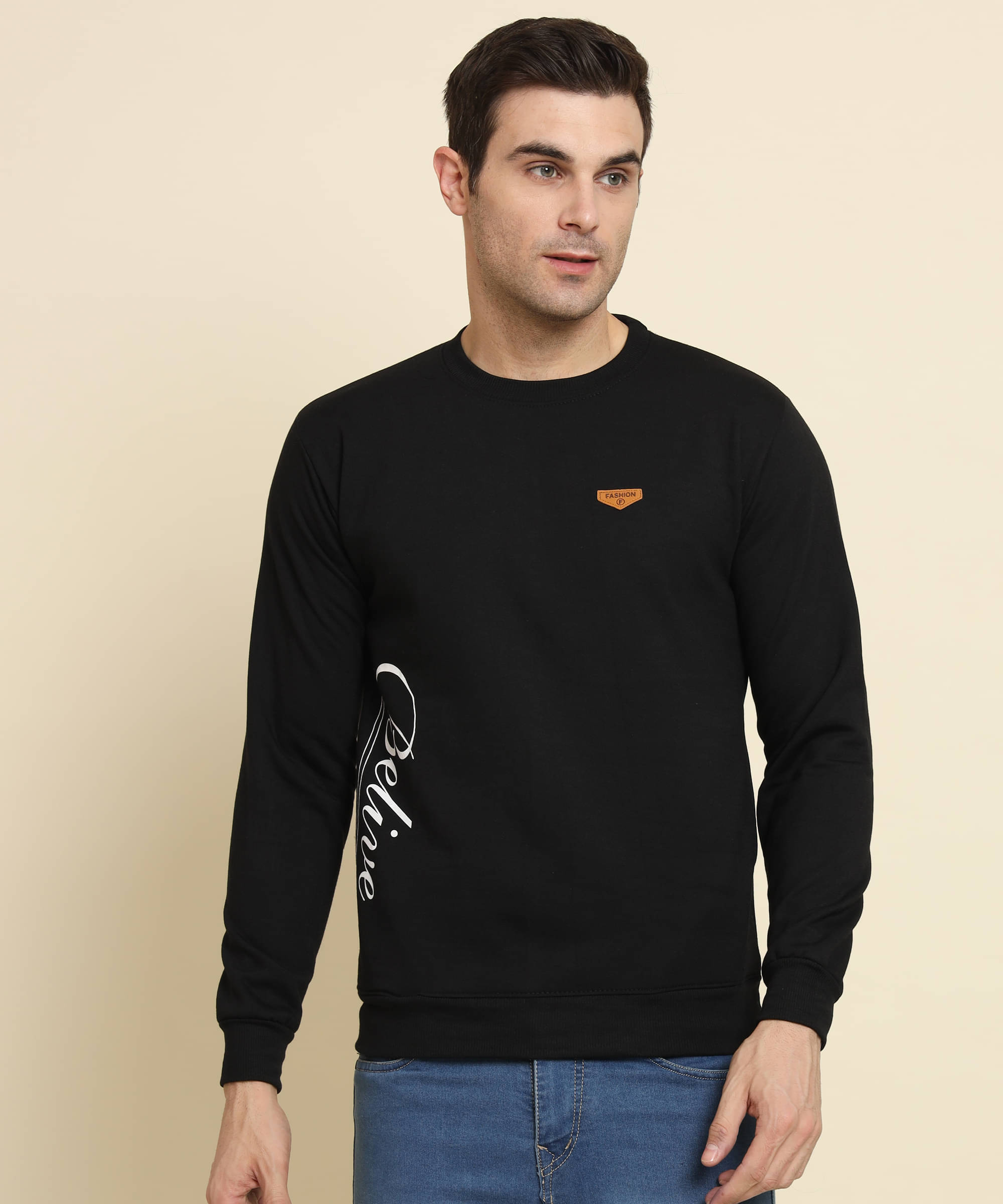 HEMLOCK Cotton Blend Round Neck Men's Sweatshirt - Black ( Pack of 1 ) HEMLOCK Cotton Blend Round Neck Men's Sweatshirt - Black ( Pack of 1 )