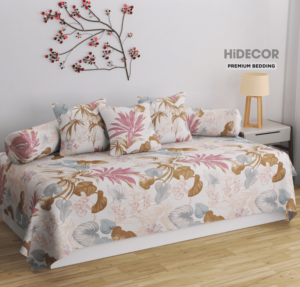 HIDECOR Microfibre Abstract Printed Diwan Set 6 Pcs - Multi HIDECOR Microfibre Abstract Printed Diwan Set 6 Pcs - Multi