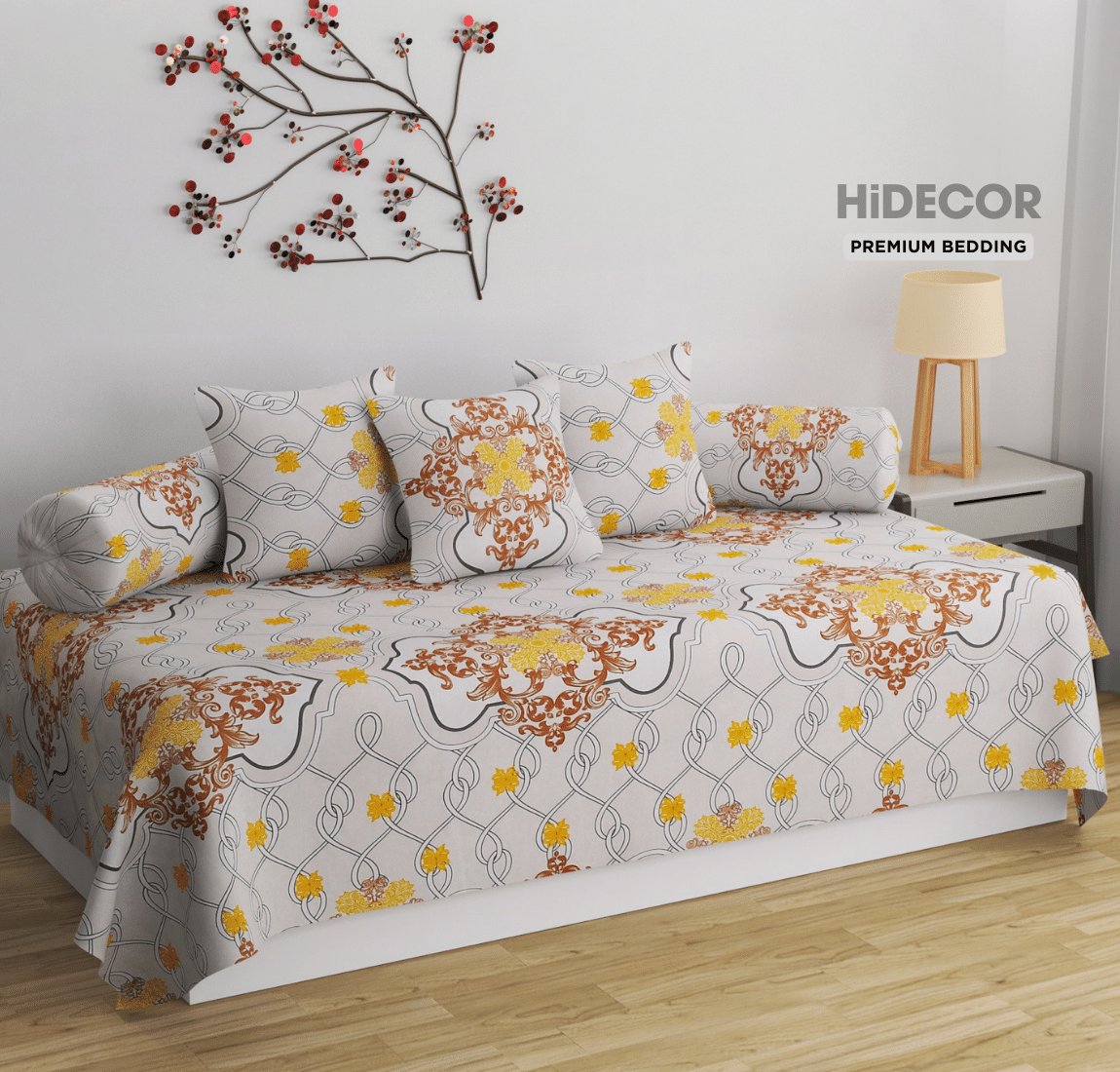 HIDECOR Microfibre Geometric Diwan Set 6 Pcs - Multi HIDECOR Microfibre Geometric Diwan Set 6 Pcs - Multi