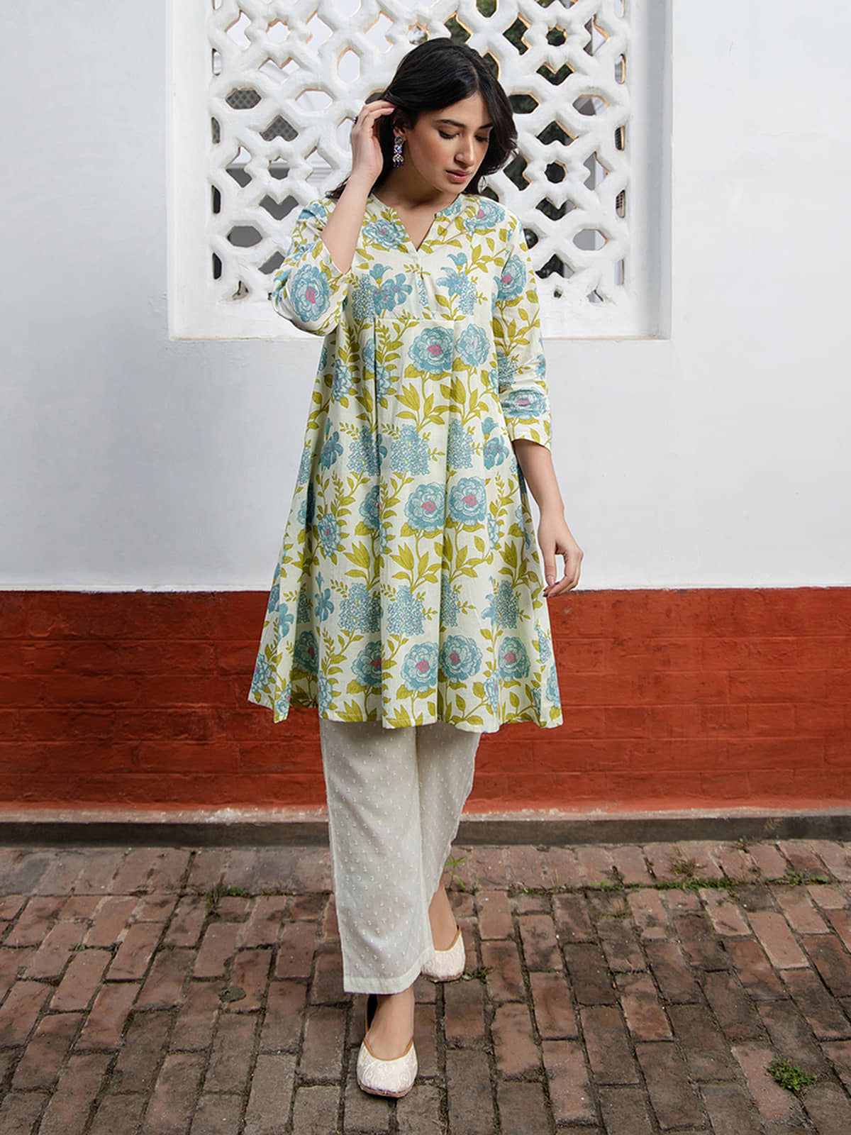 Janasya Women's Cotton Tunic ( Off White )