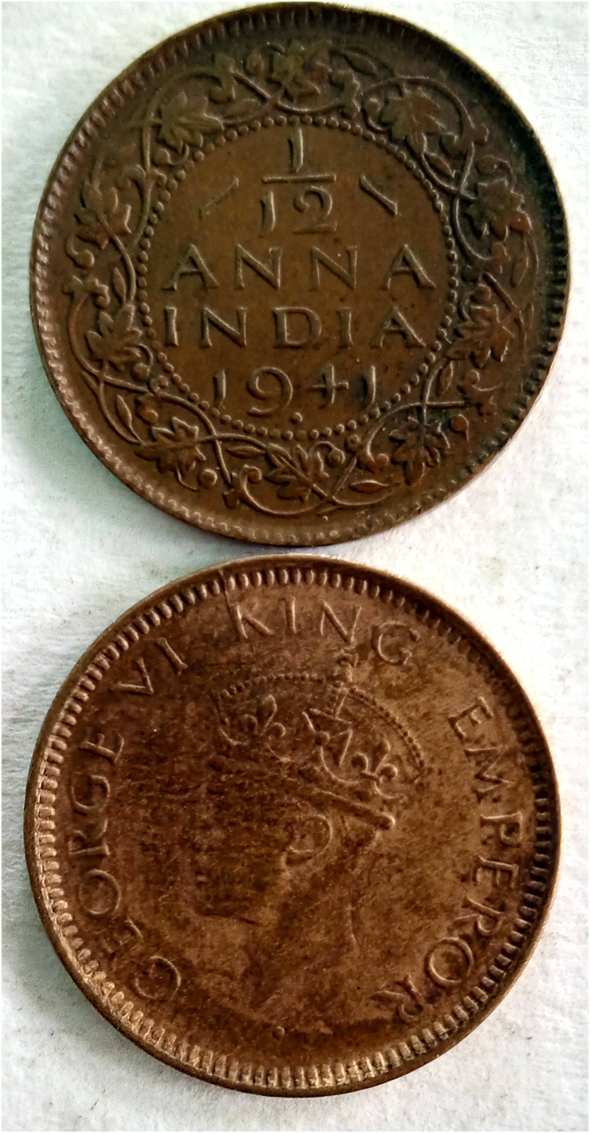     			KGVI -TWELTH ANNA UNC - 1941 - 1PCS