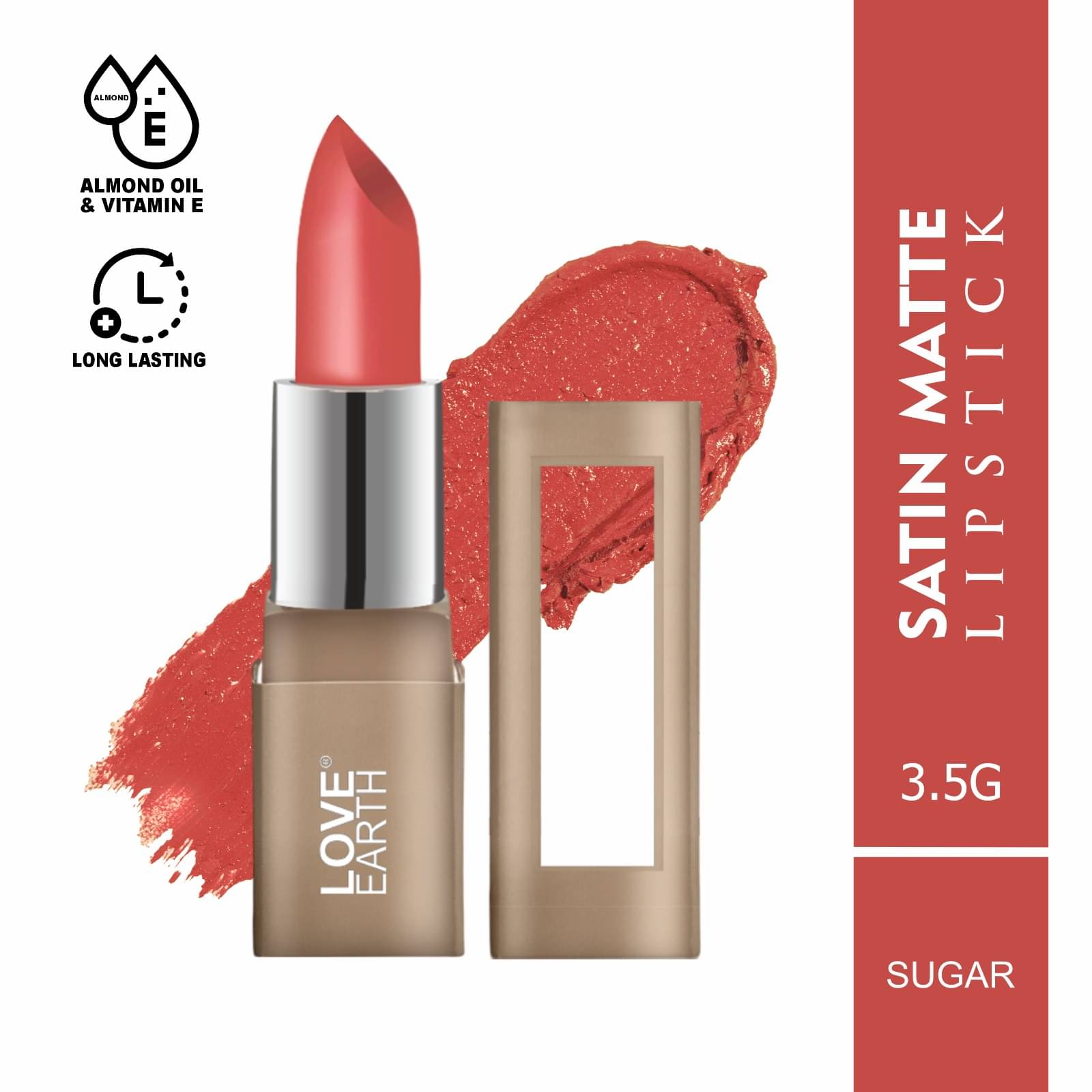     			LOVE EARTH Brown Creme Lipstick 3.5