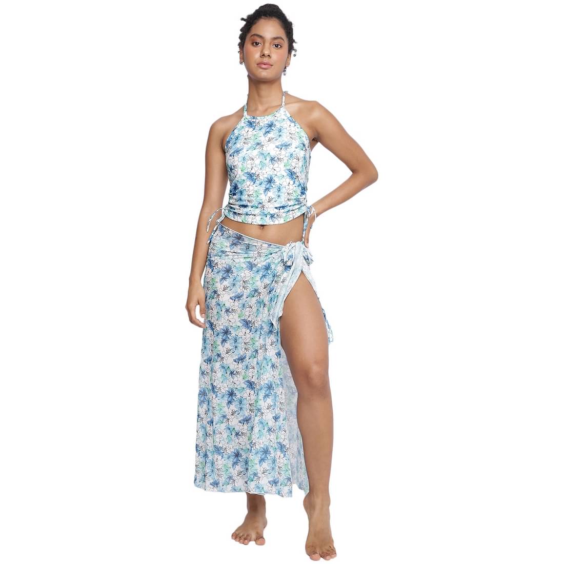     			La Intimo Polyester Multi Color Sarongs - Single