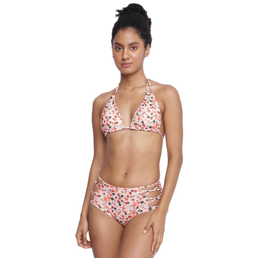     			La Intimo Polyester Multi Color Bikini - Single